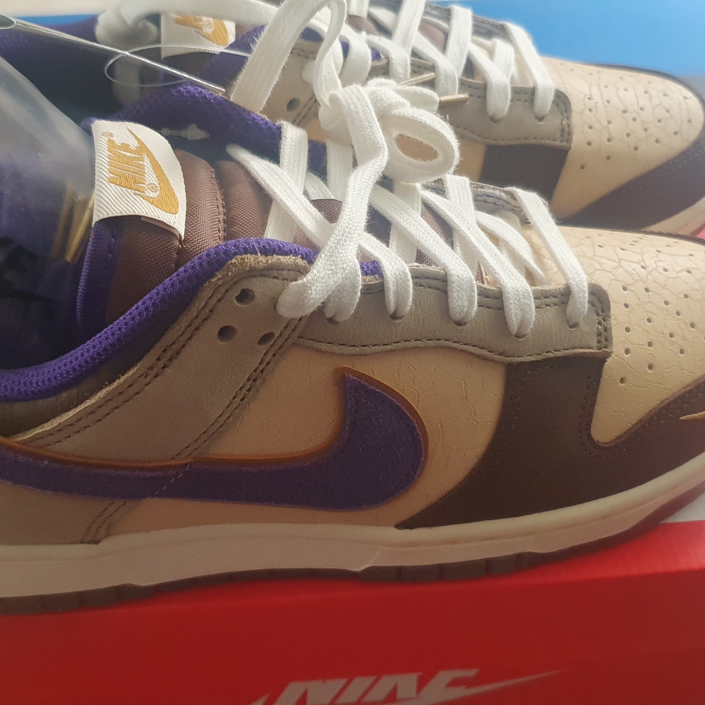 Nike Dunk Low White Onyx Court Purple 착용 스타일 - 3