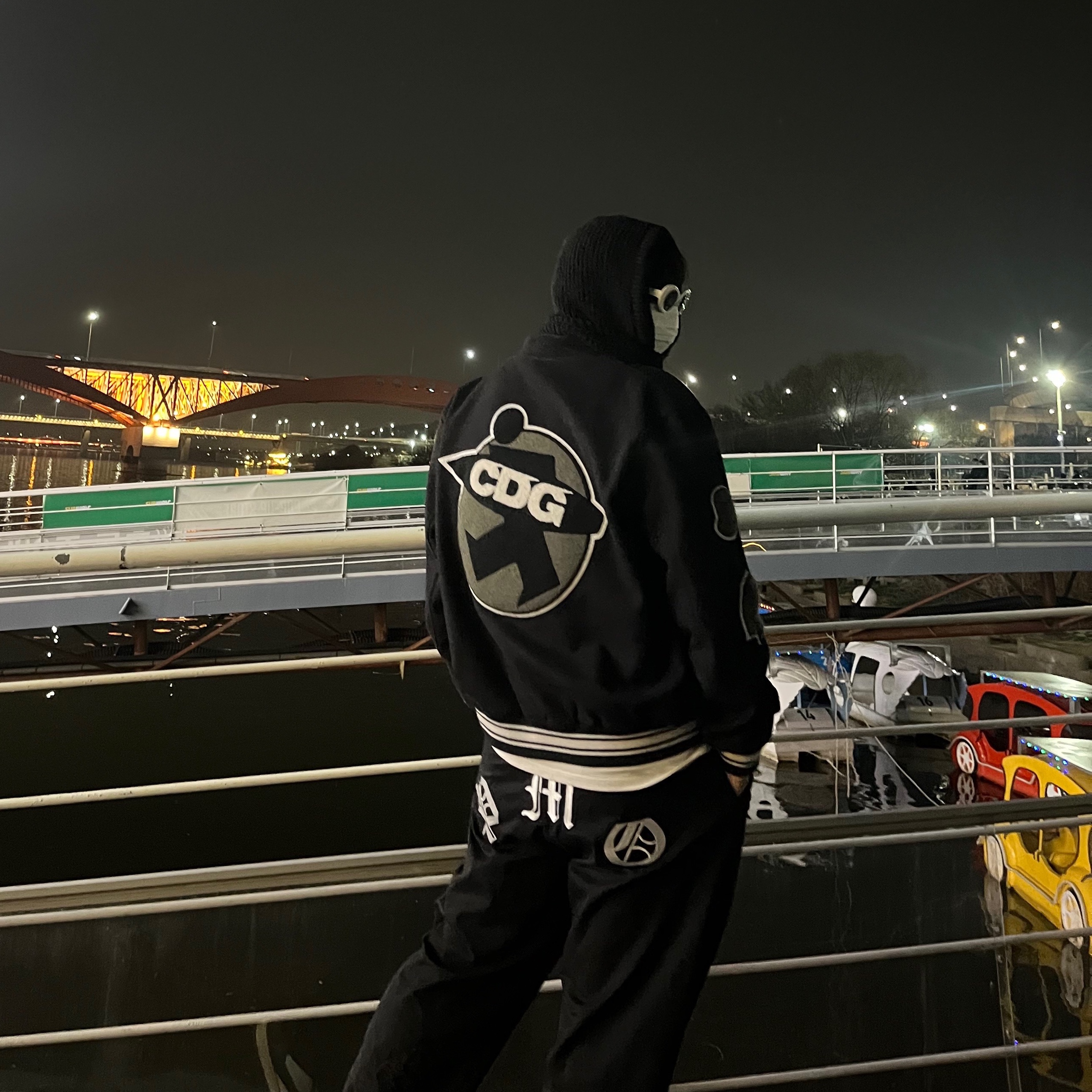 CDG x Stussy Coach Jacket Black, Stussy x CDG Varsity Jacket 착용 스타일