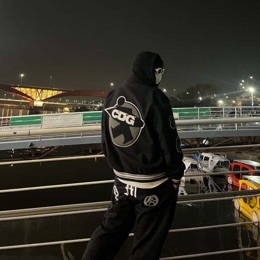 CDG STUSSY コラボスタジャン L コム デ ギャルソンのCDG×ステューシー