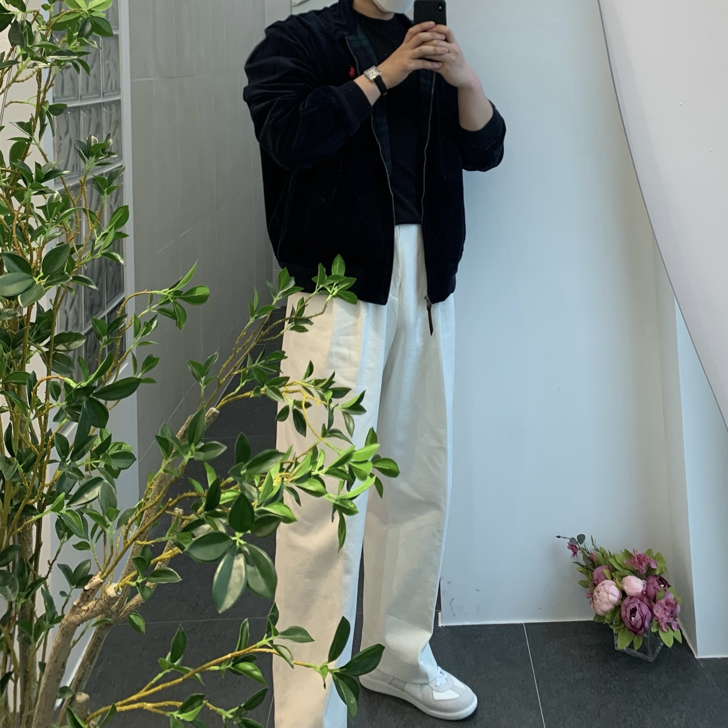 Maison Margiela Calfskin Replica Sneakers White 착용 스타일