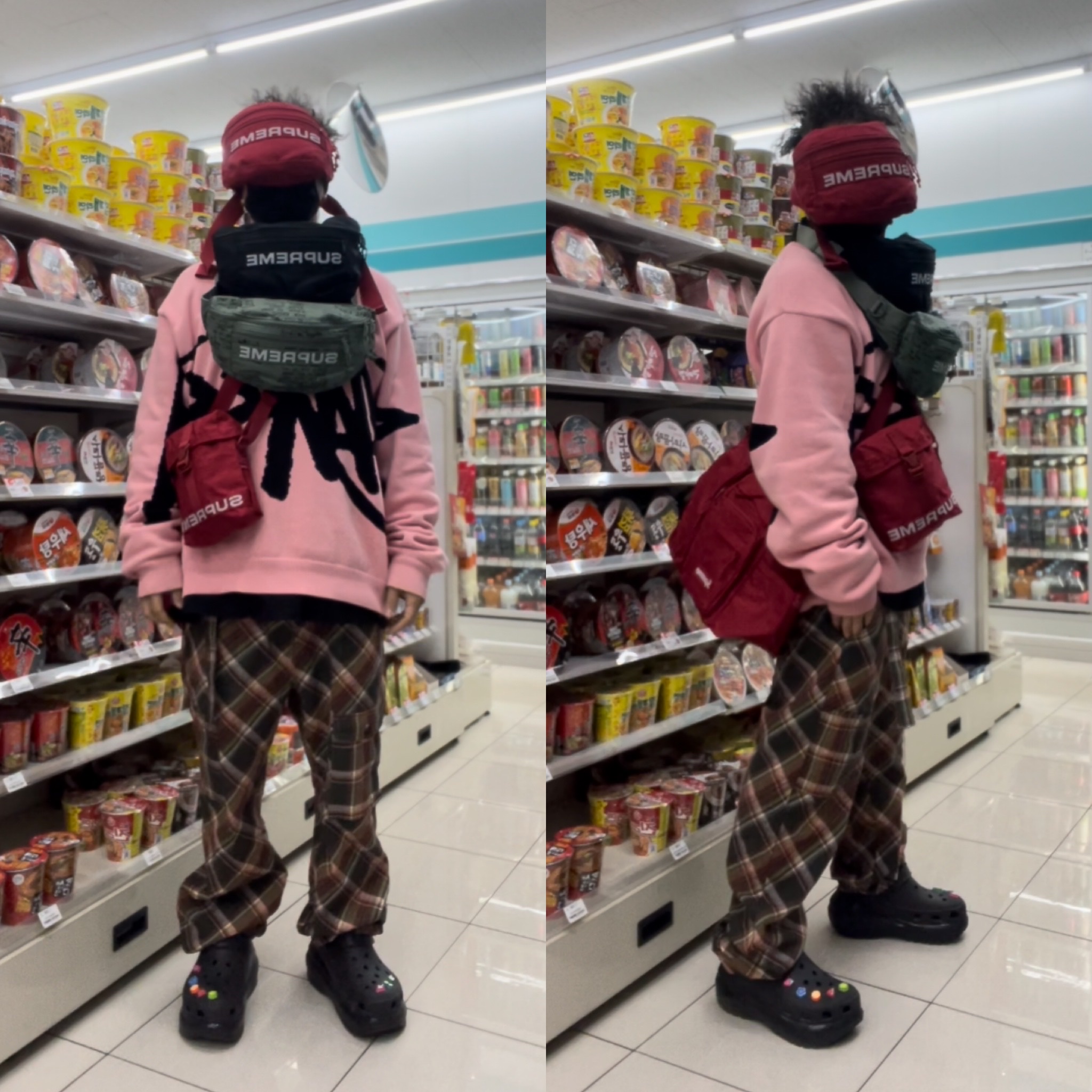 Supreme Field Side Bag Red - 23SS 착용 스타일 - 3