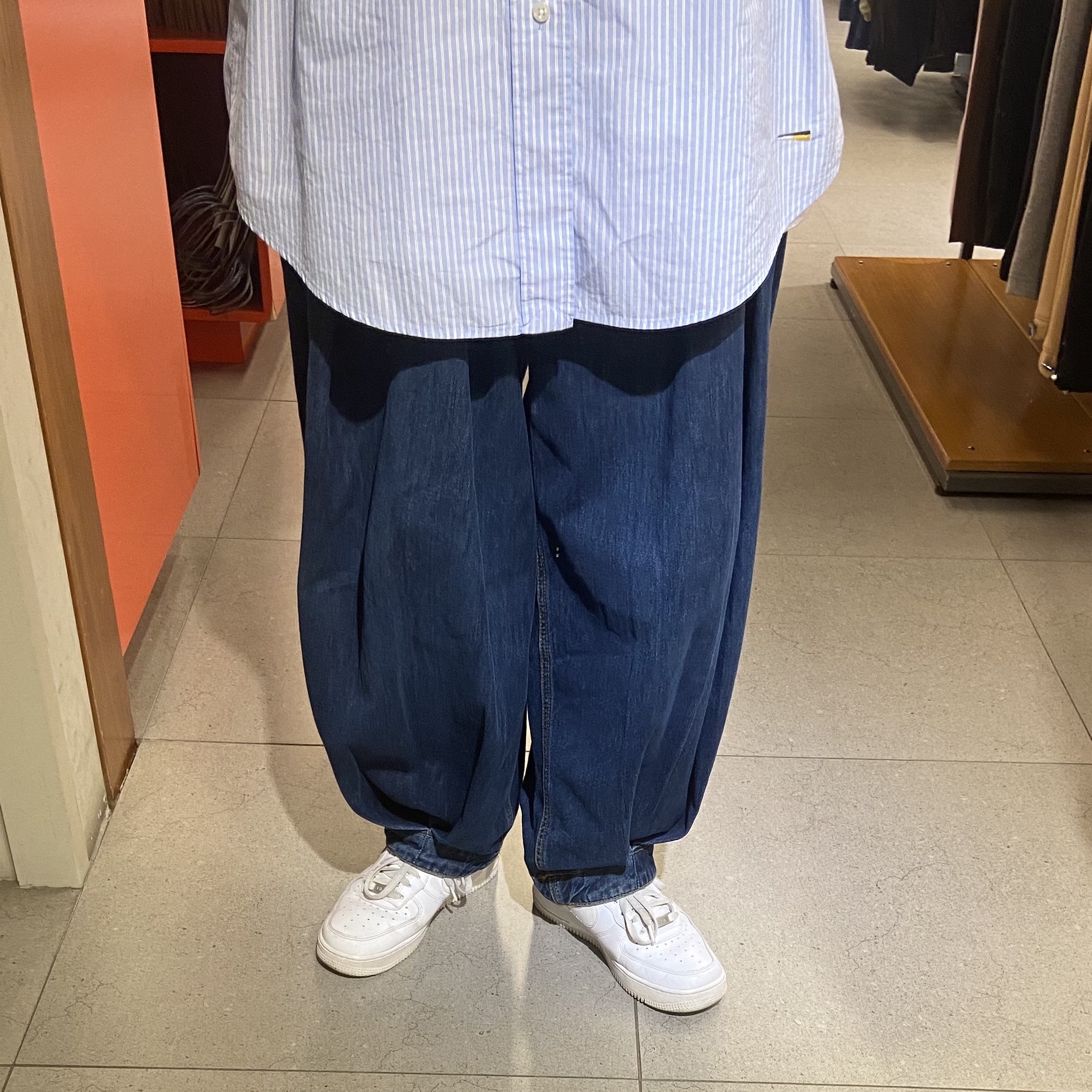 Zara x Ader Error Wide Leg Jeans Blue 착용 스타일 - 2