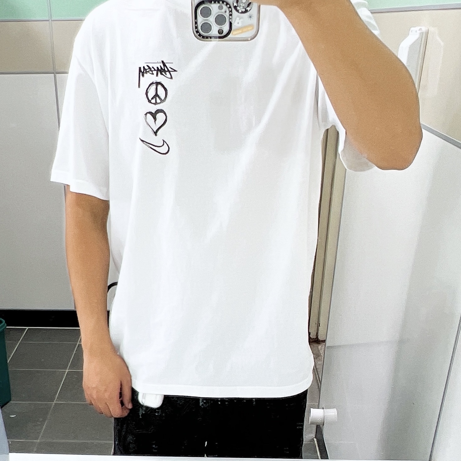 Nike x Stussy NRG RA T-Shirt Summit White (DM4942-121), Casetify x Starbucks Icon Impact iPhone Case Clear 착용 스타일