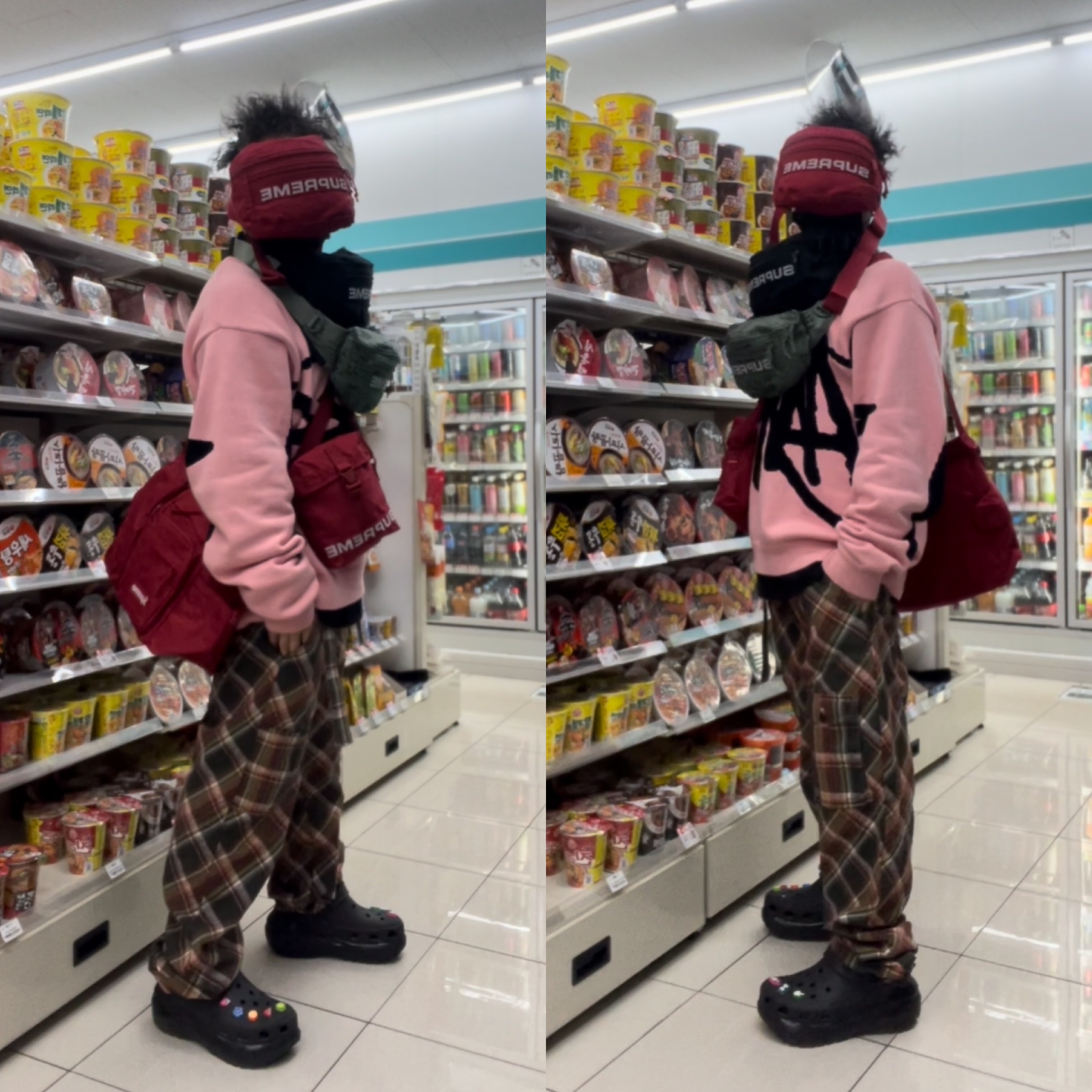 Supreme Field Side Bag Red - 23SS 착용 스타일 - 2