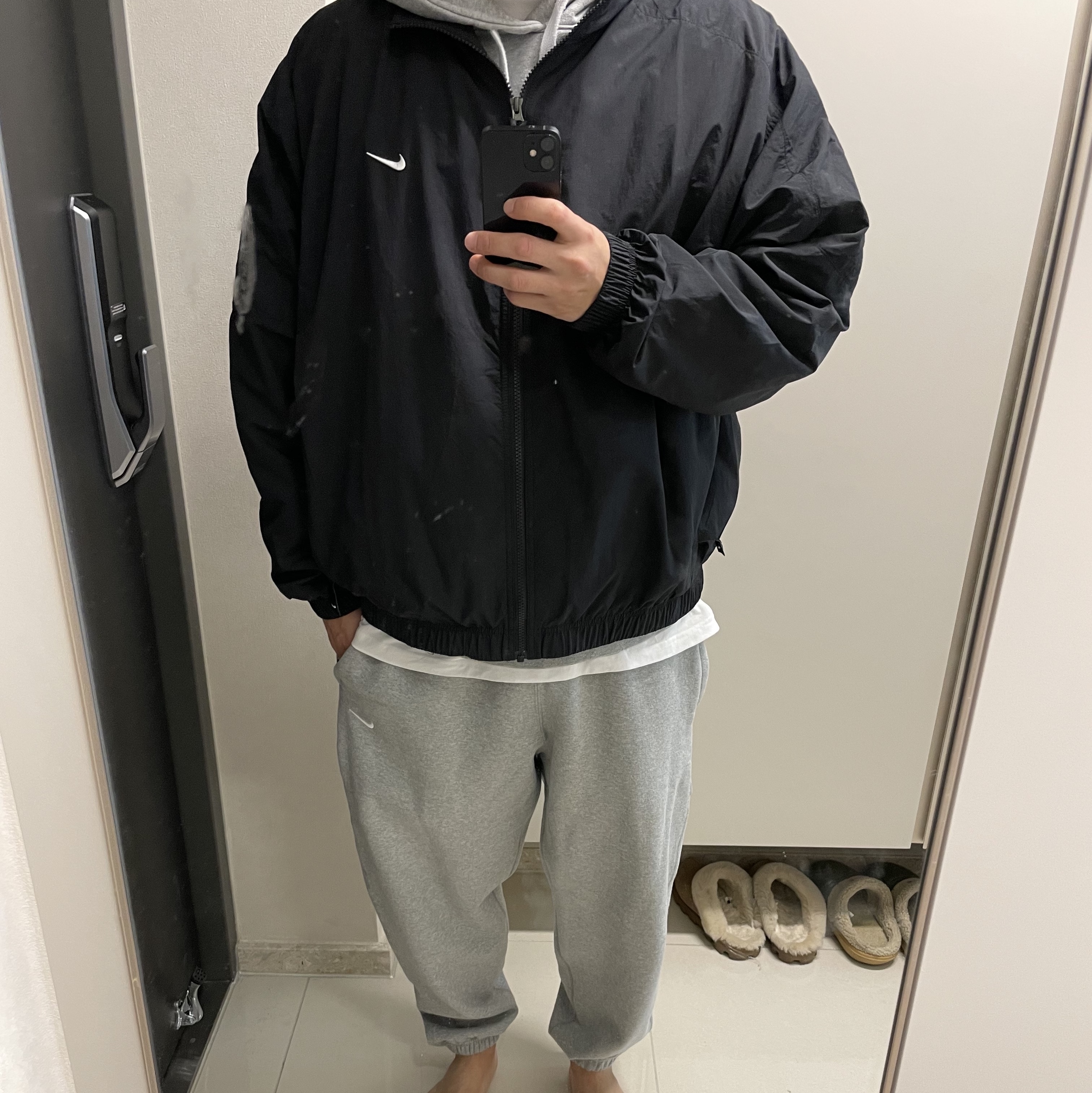 Nike NRG Solo Swoosh Woven Track Jacket Black - Asia 착용 스타일
