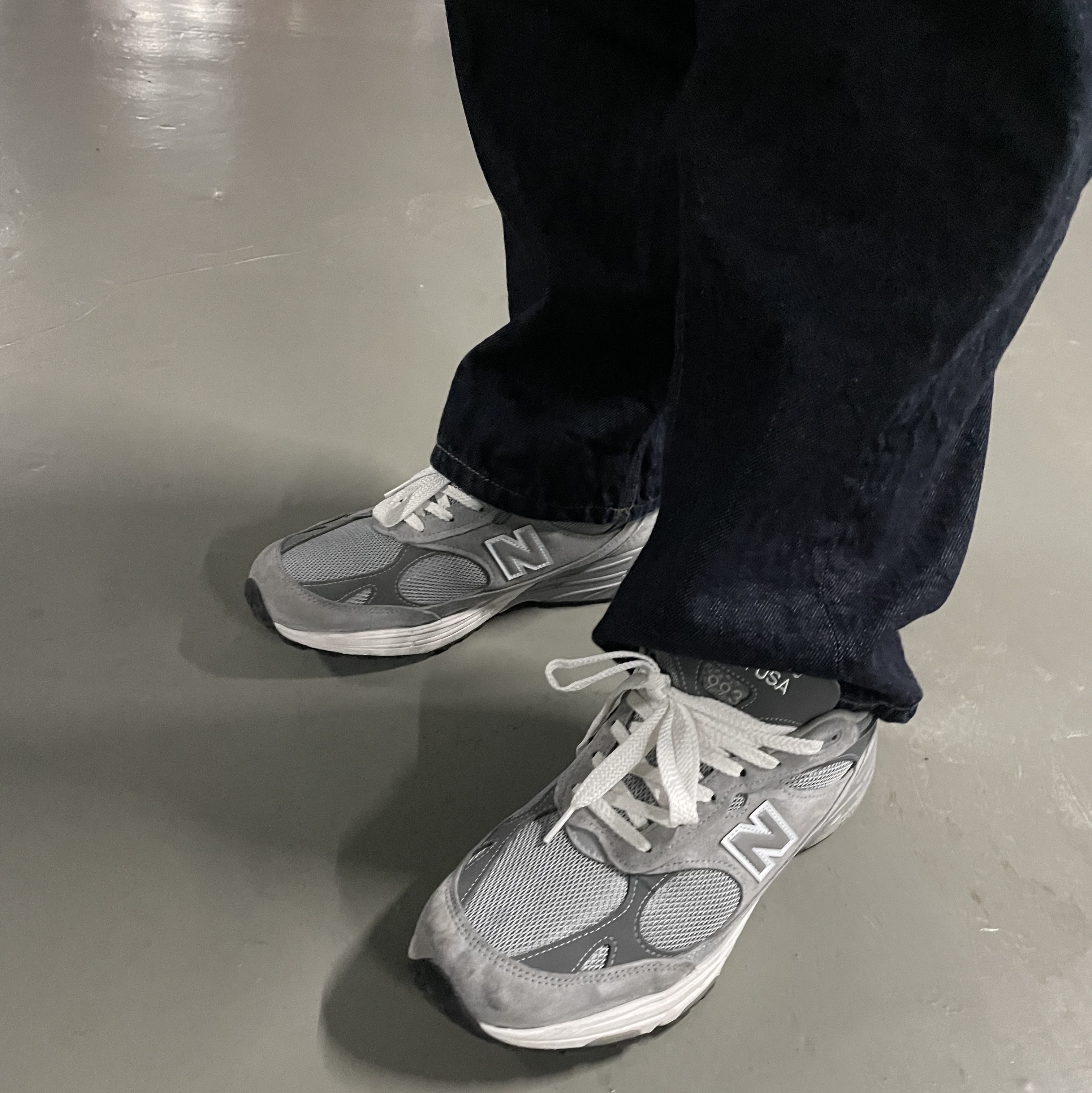 New Balance 993 Made in USA Grey - D Standard 착용 스타일 - 2