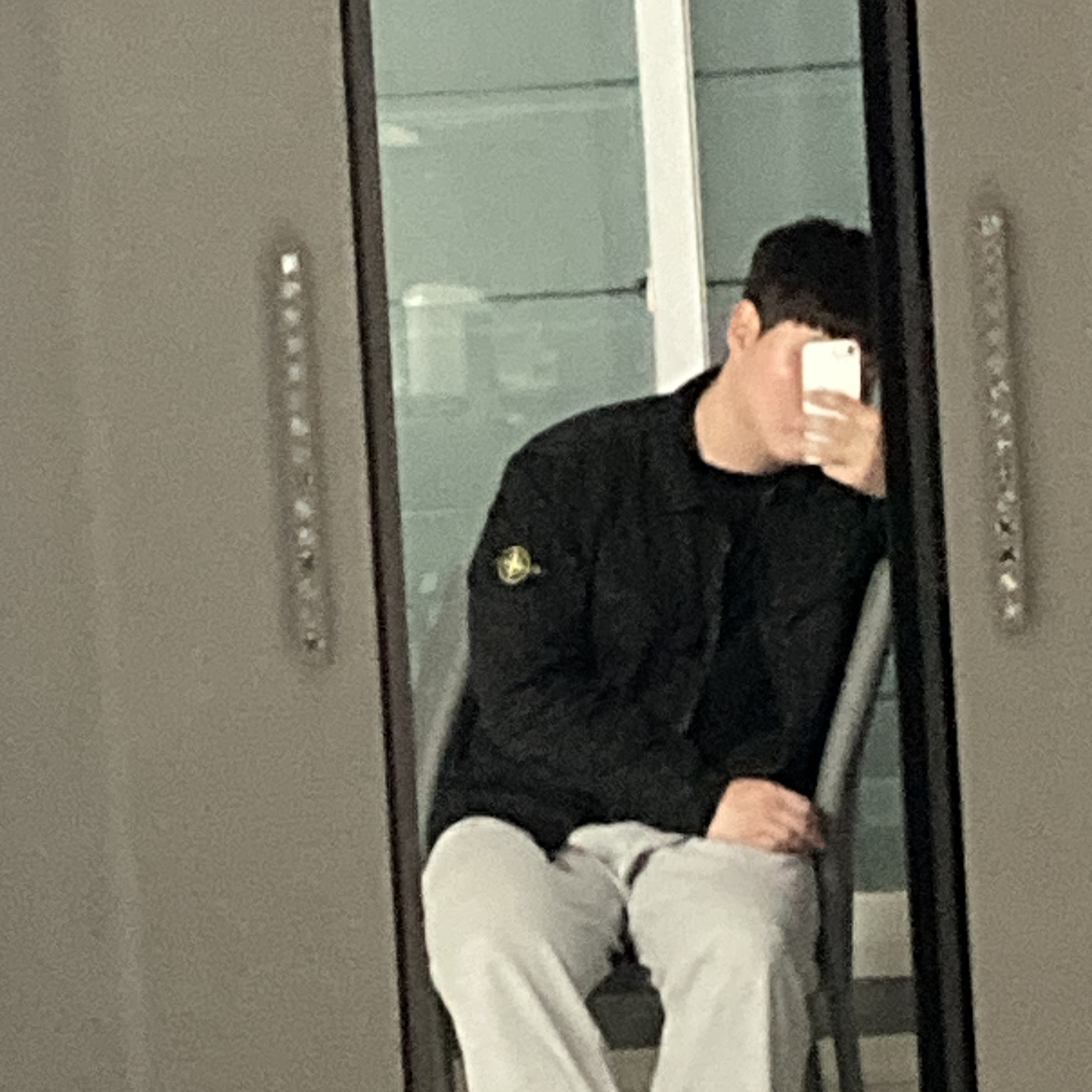 Stone Island 101WN Brushed Cotton Canvas T.CO+OLD Overshirt Black - 22FW 착용 스타일