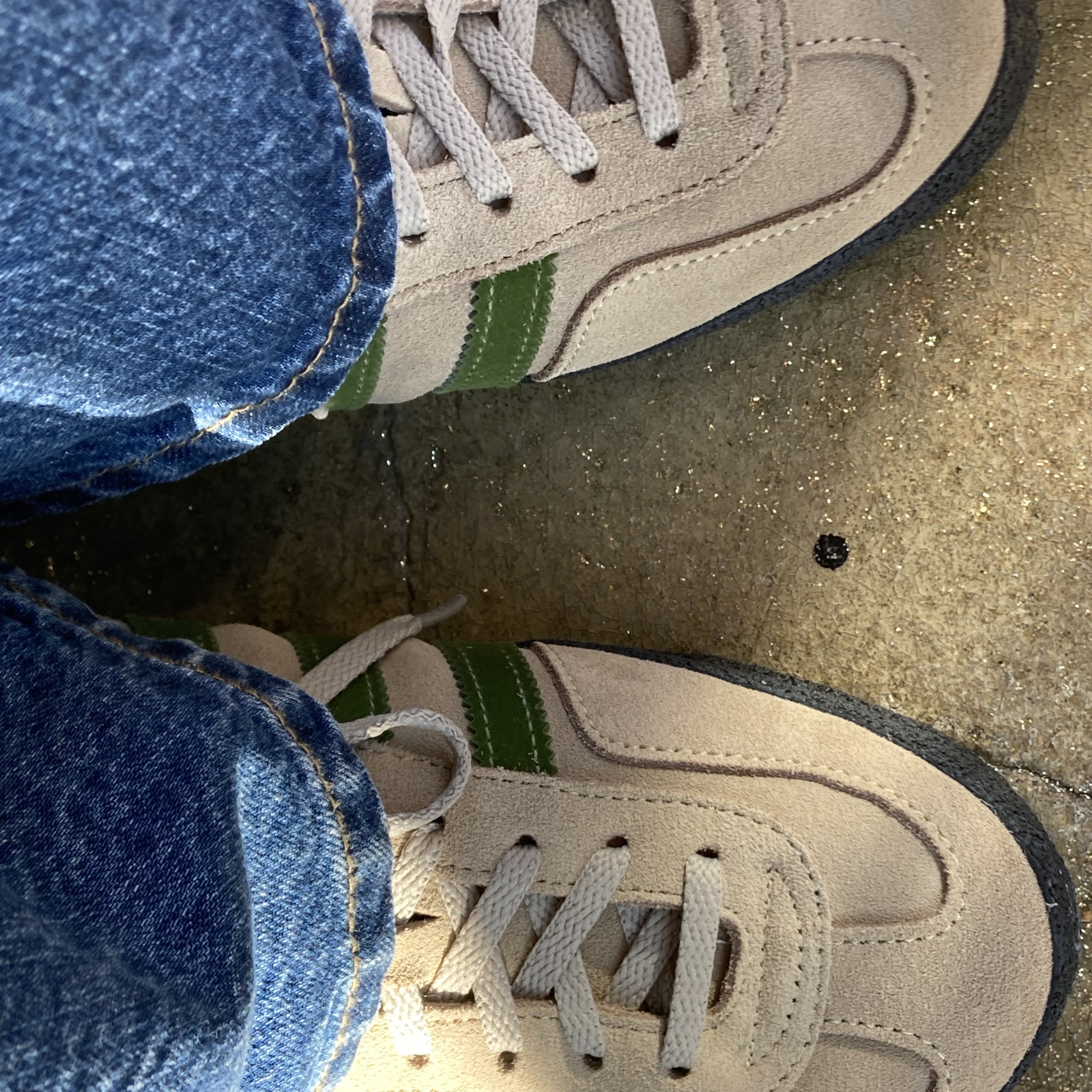 Adidas Spezial Lotherton Tech Gold Craft Green 착용 스타일 - 4