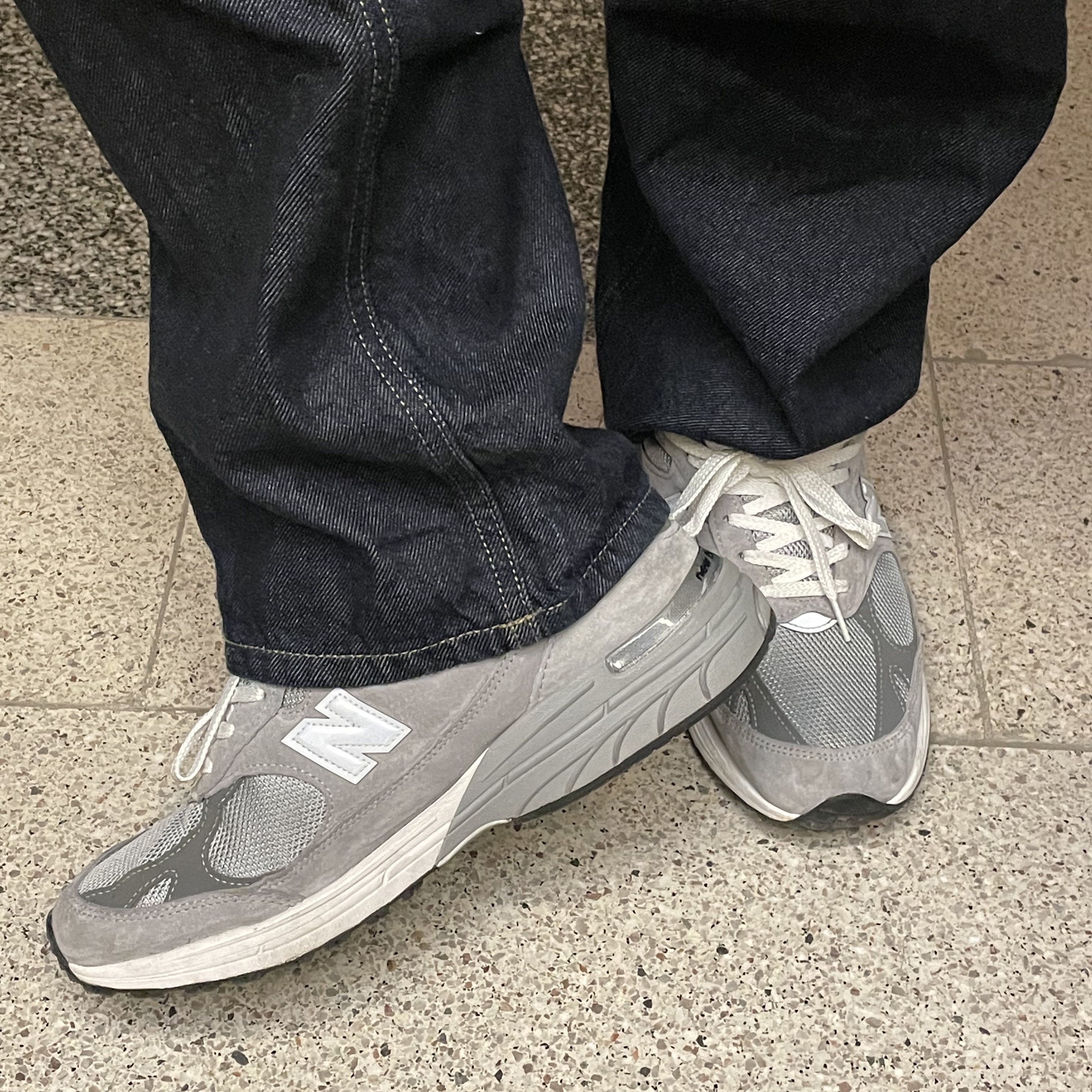 New Balance 993 Made in USA Grey - D Standard 착용 스타일 - 1