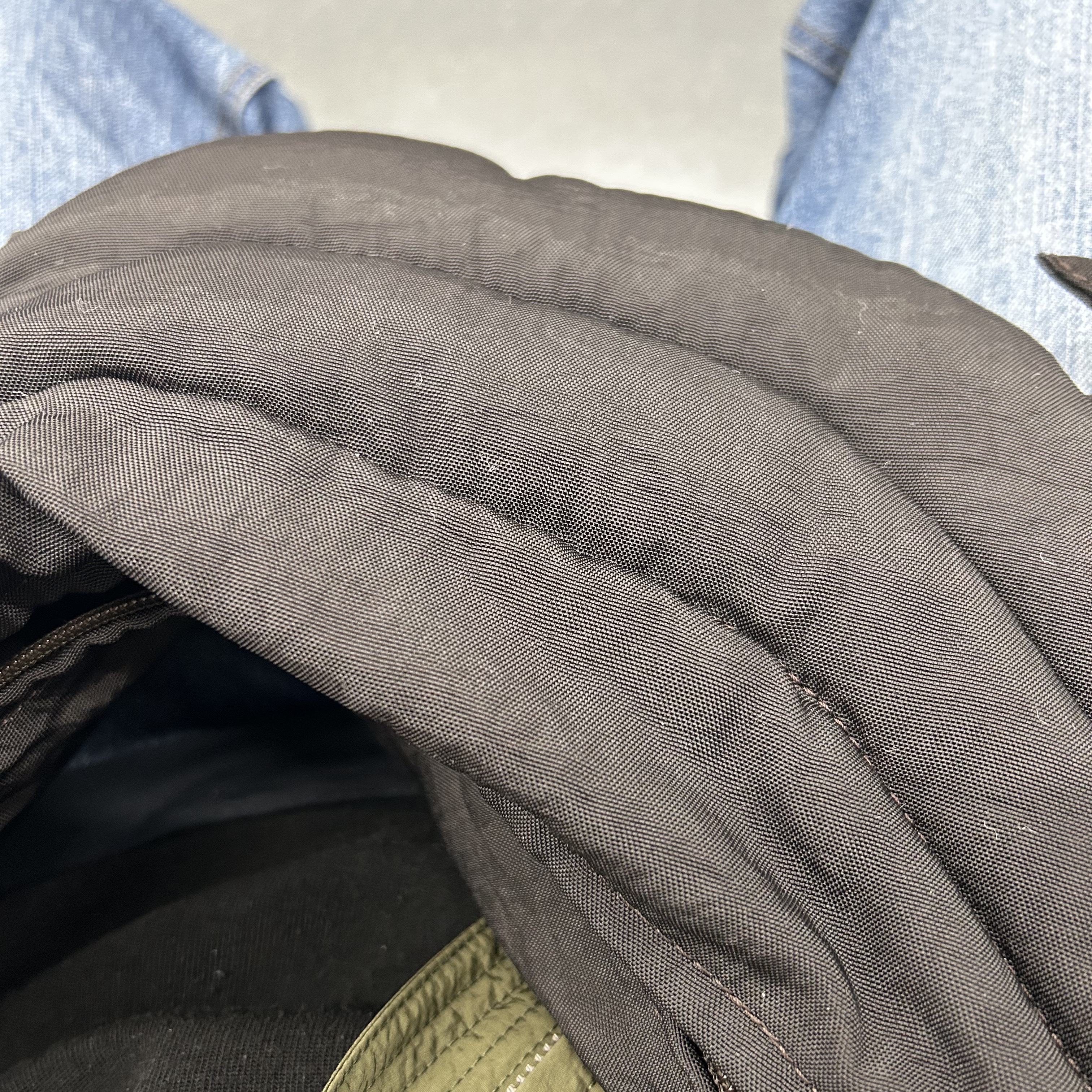 Lemaire Small Soft Game Bag Nylon Canvas Dark Chocolate 착용 스타일