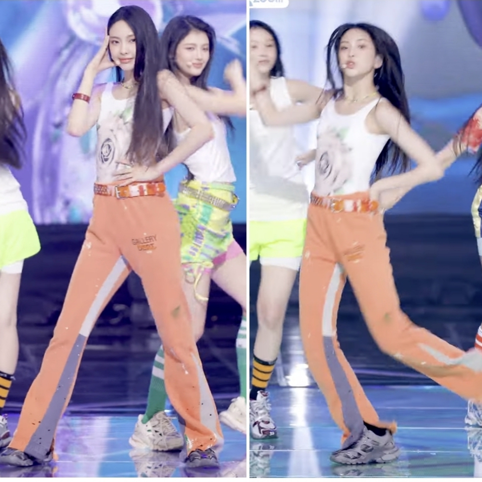 Gallery Dept. GD Logo Flare Sweatpants Orange 착용 스타일