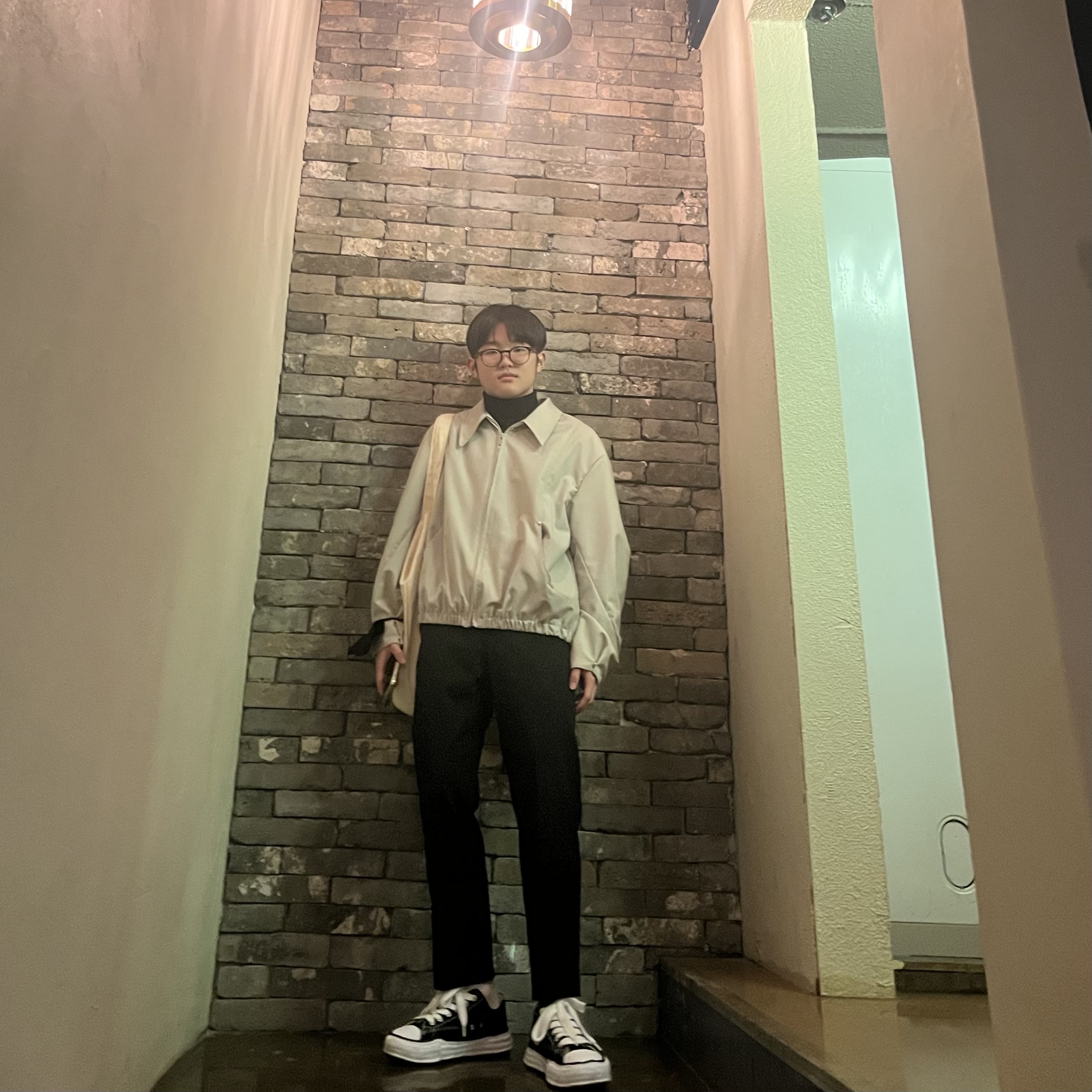 Maison Mihara Yasuhiro Peterson OG Sole Canvas Low Sneakers Black, Zara x Ader Error Oversize Blazer Black 착용 스타일 - 4