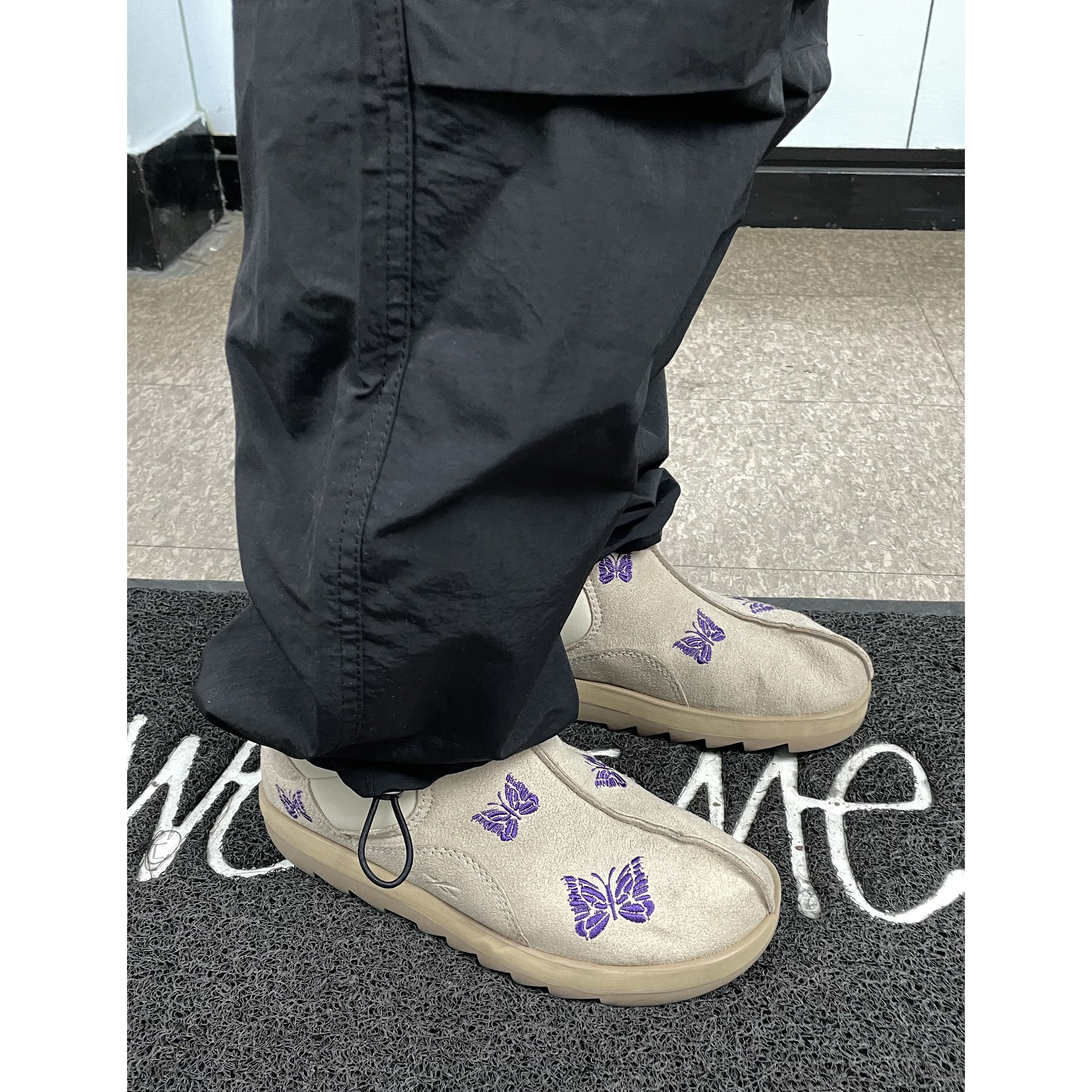 Reebok x Needles Beatnik Moc Modern Beige Extreme Purple 착용 스타일 - 2