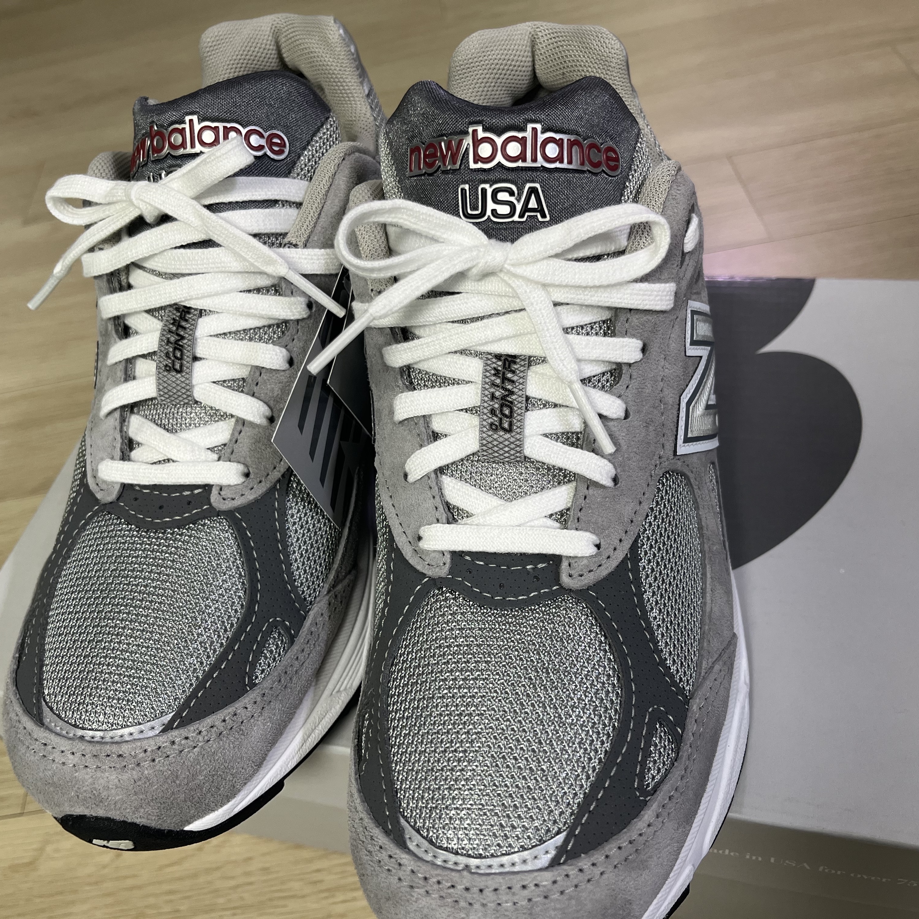 New Balance 990v3 Made in USA Grey - D Standard 착용 스타일 - 1