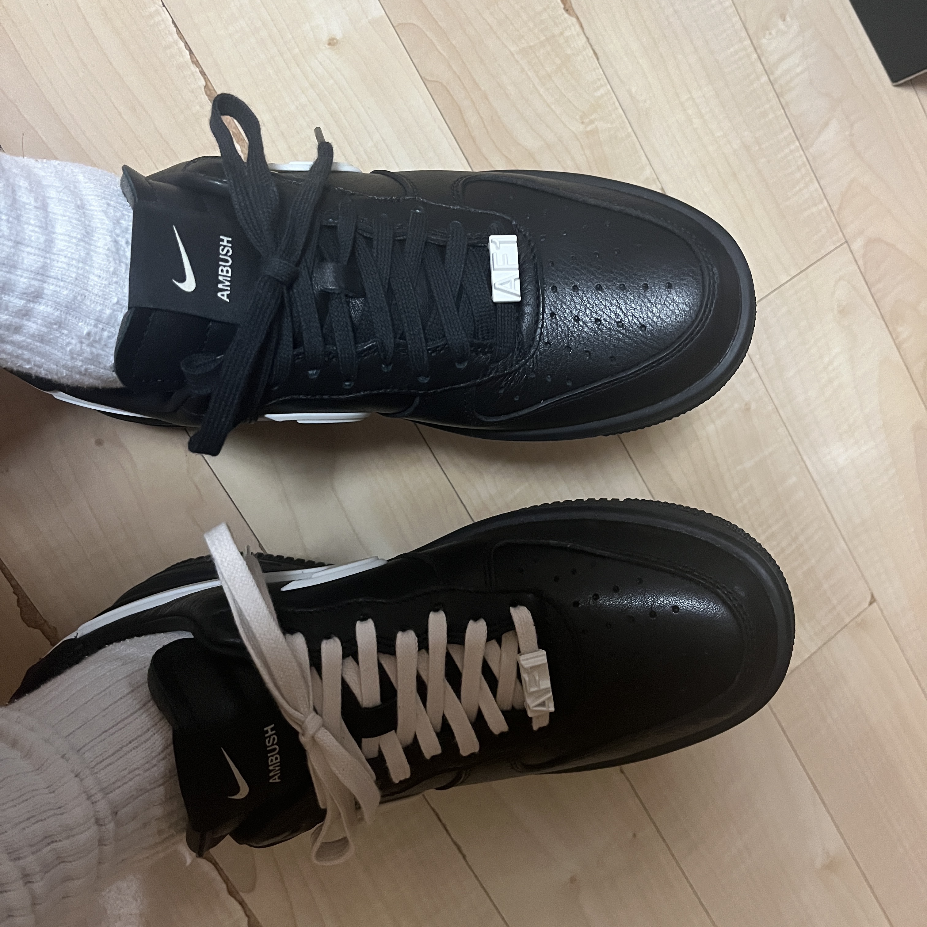 Nike x Ambush Air Force 1 Low SP Black 착용 스타일 - 5