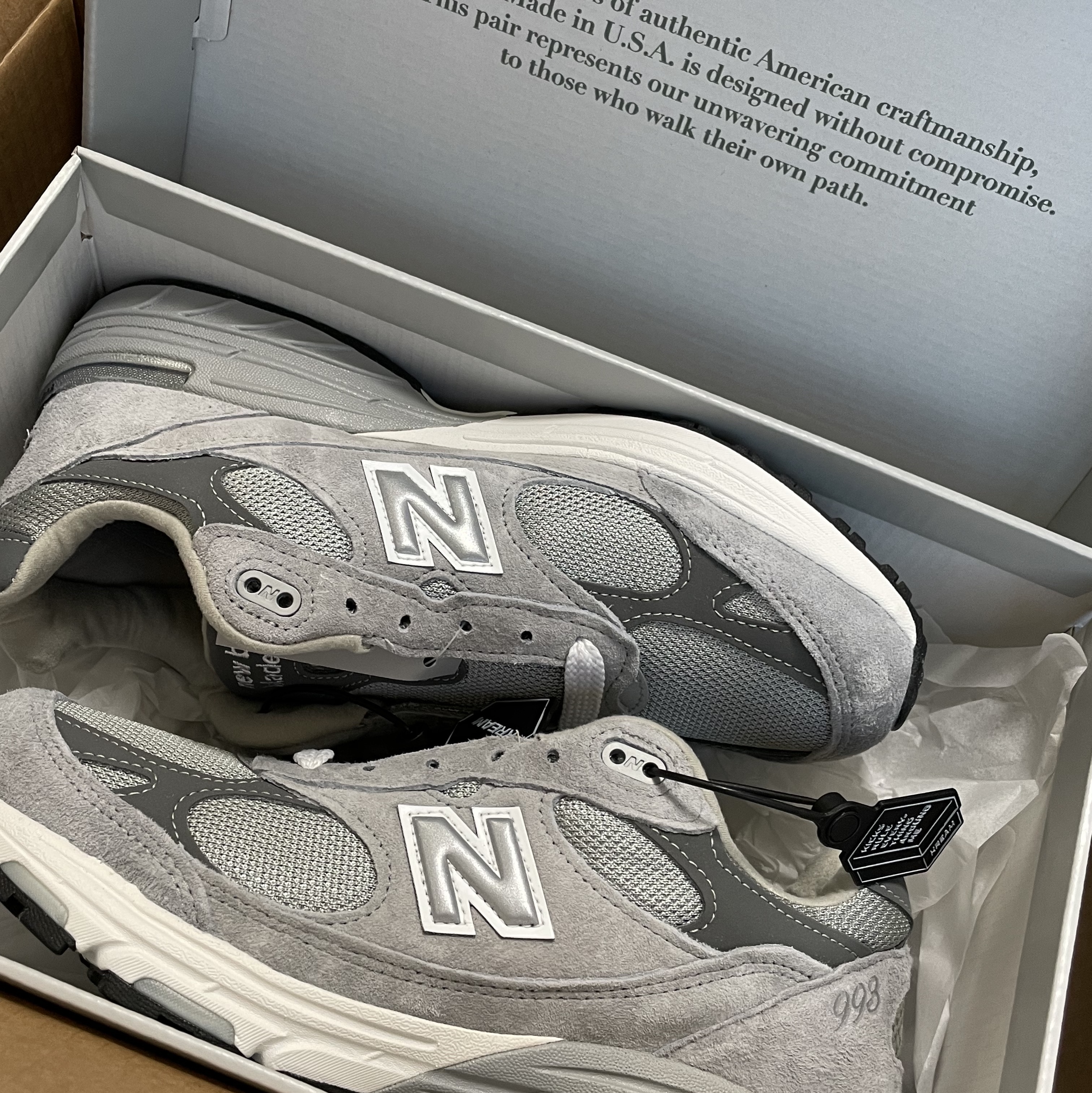 New Balance 993 Made in USA Grey - D Standard 착용 스타일 - 2