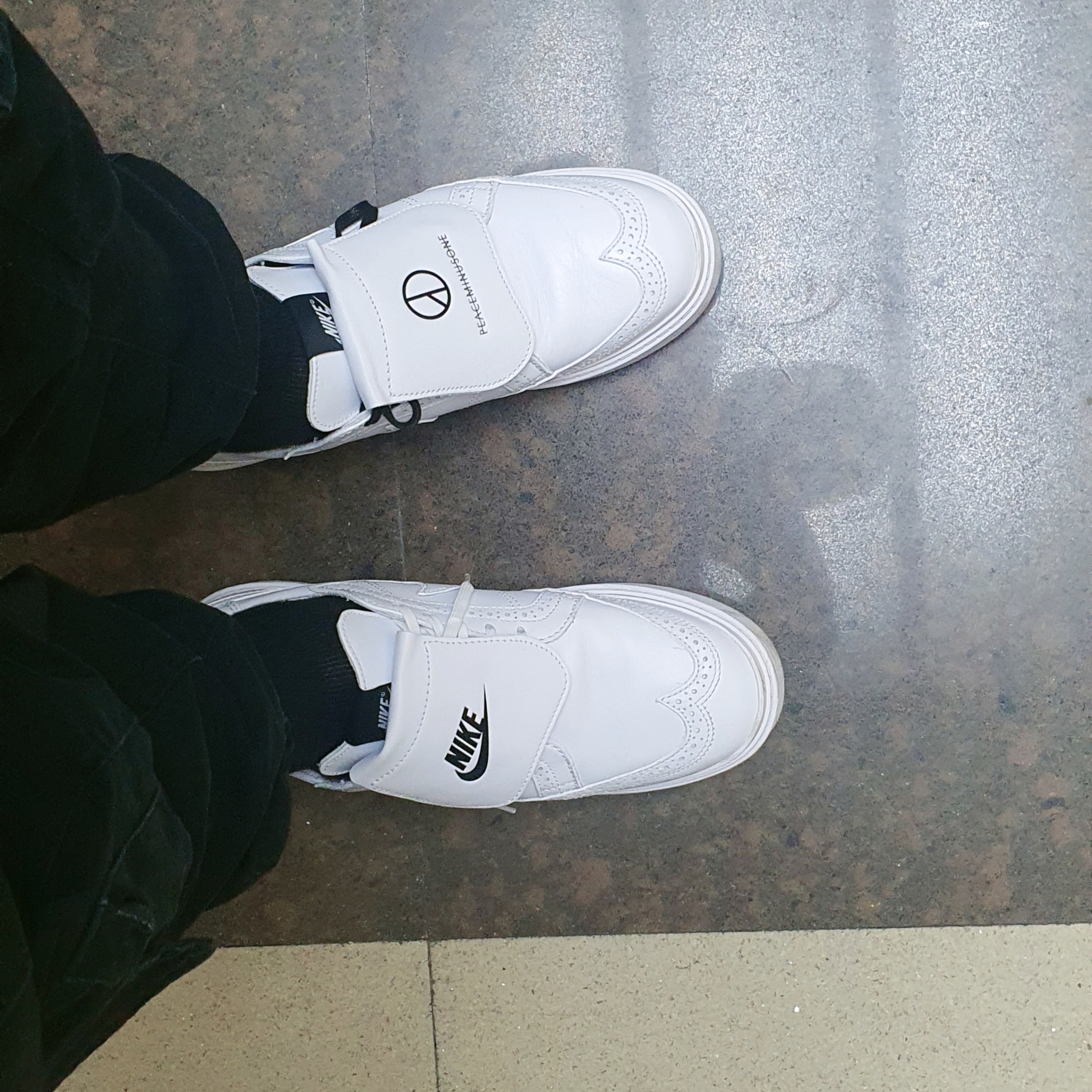 Nike x Peaceminusone Kwondo1 White 착용 스타일