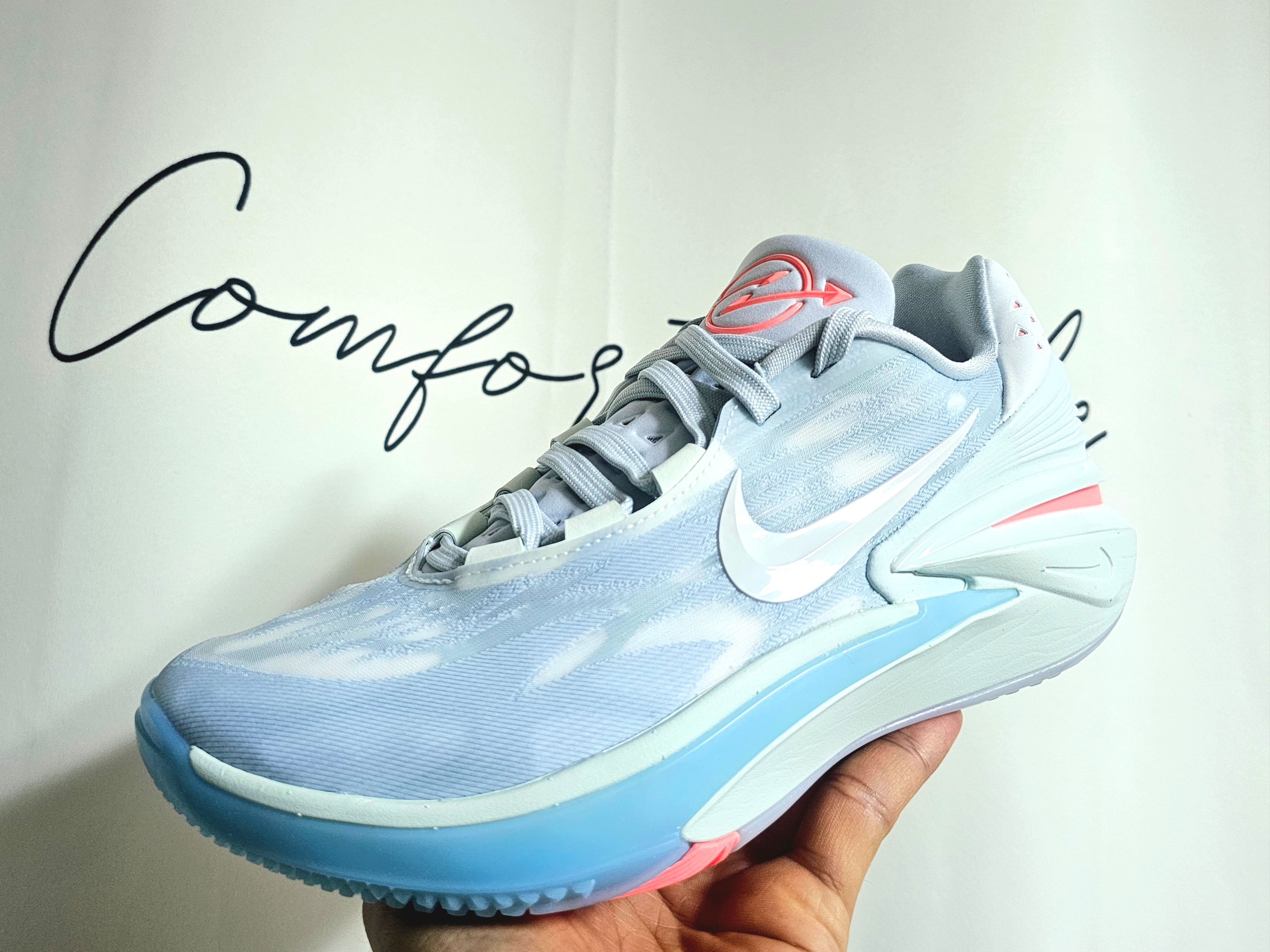 Nike Air Zoom GT Cut 2 Light Blue Aura Orange 착용 스타일