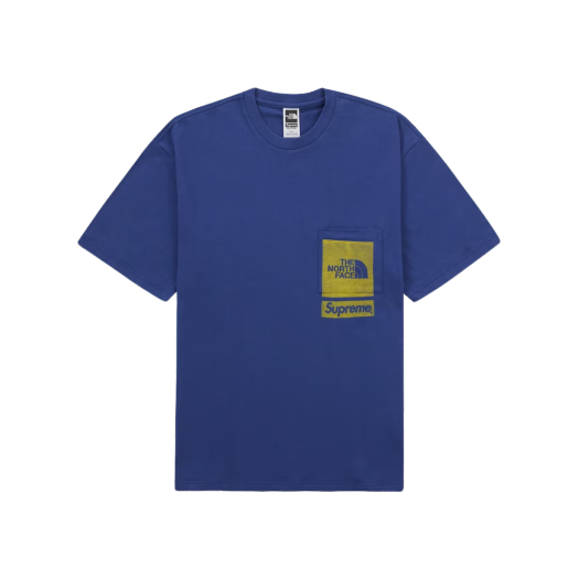 슈프림 x 노스페이스 프린티드 포켓 티셔츠 네이비 - 23SS