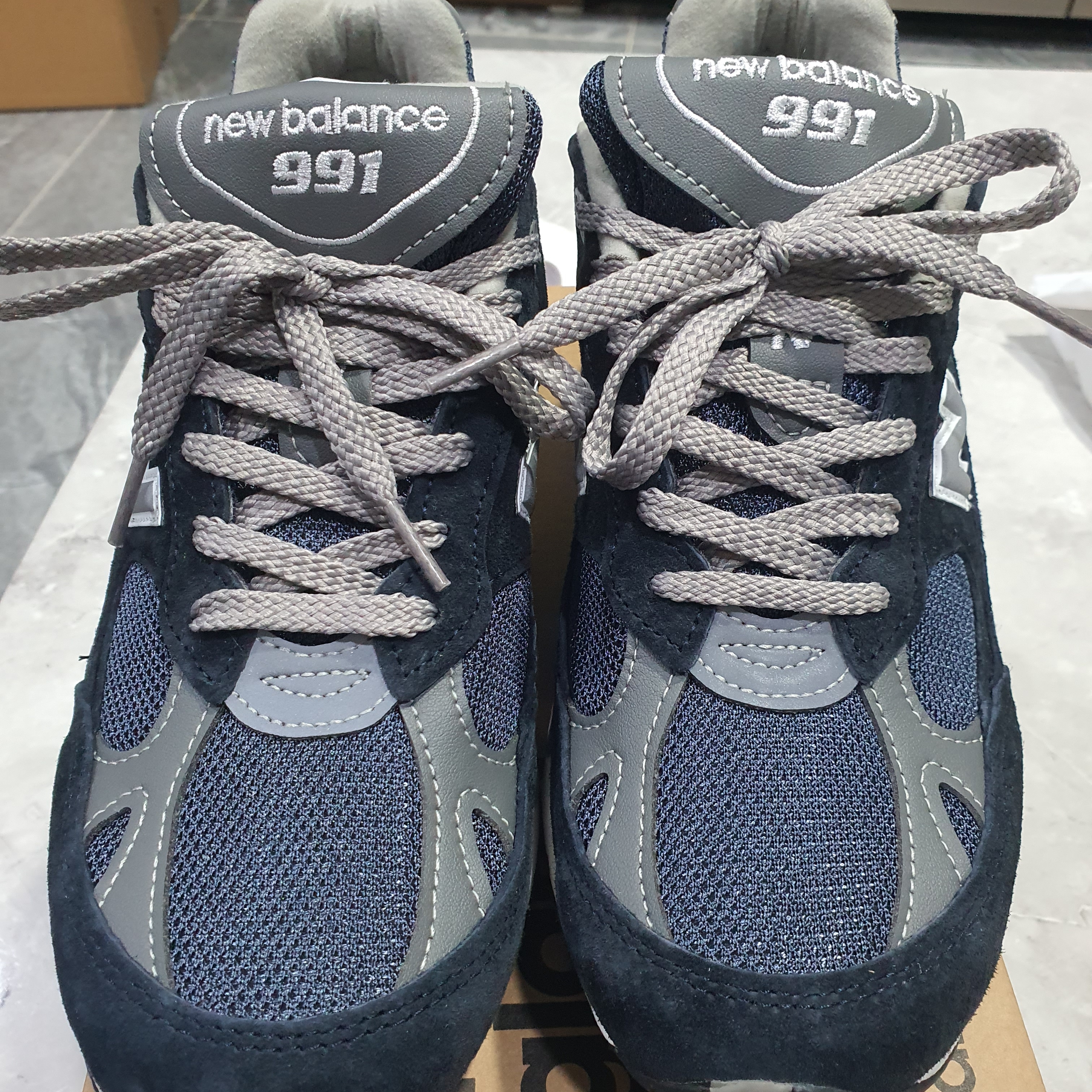 New Balance 991 Made in UK Navy 착용 스타일 - 1
