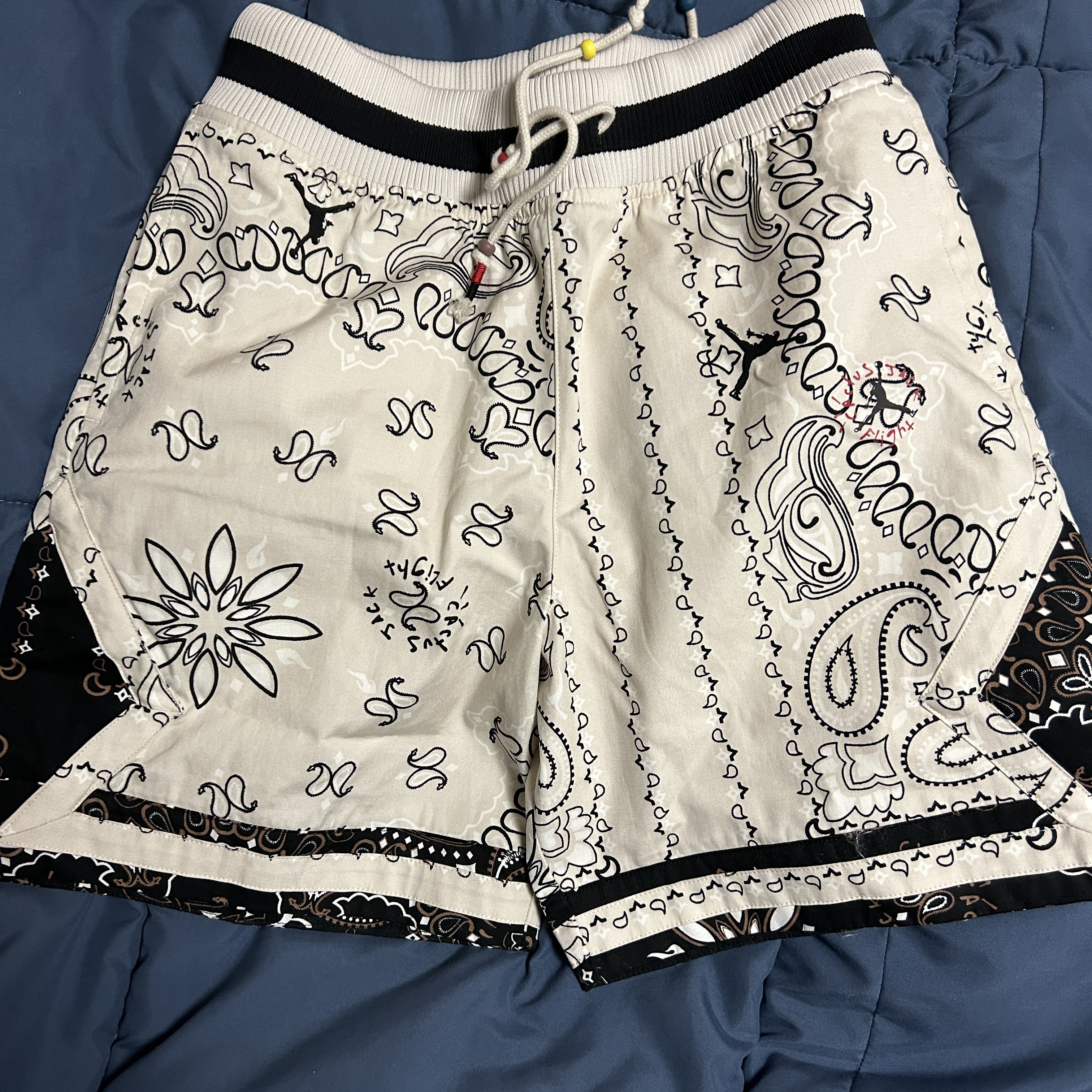 Jordan x Travis Scott Shorts Light Iron Ore - Asia 착용 스타일