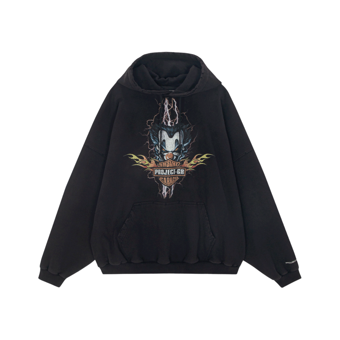 関税込★Project G/R x Insane Garage Clown Distressed T Brown 프로젝트 G/R x 인세인개러지 클라운 디스트레스 티셔츠 블랙