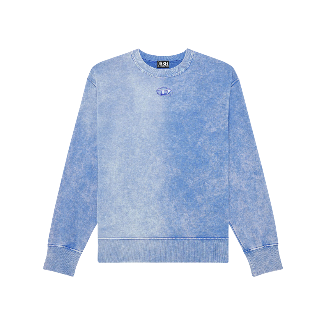 Diesel S-Macs-G1 Overdyed Sweatshirt with Logo Light Blue 상세 이미지 1