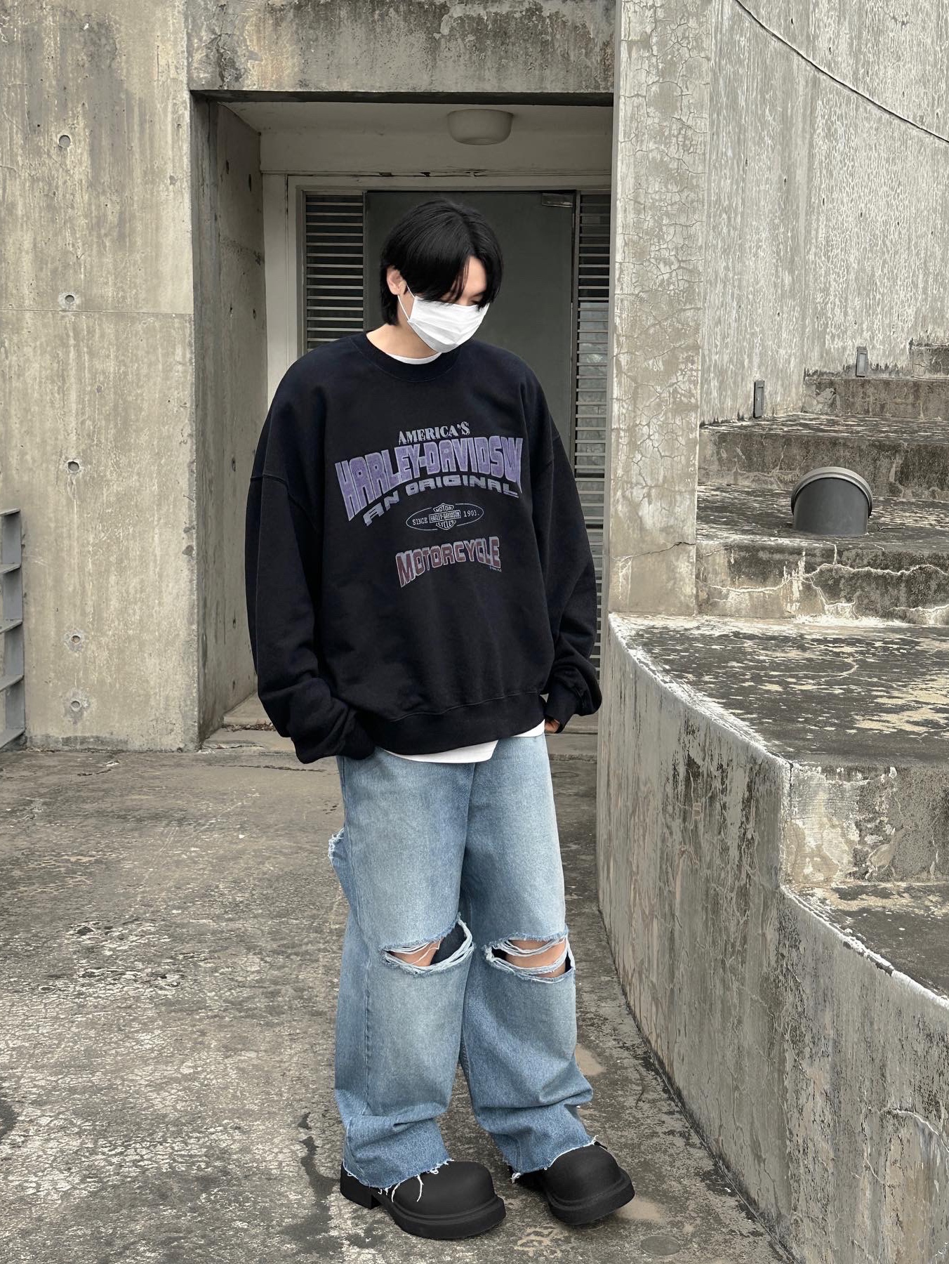 Balenciaga Steroid Derby Black 착용 스타일 - 1