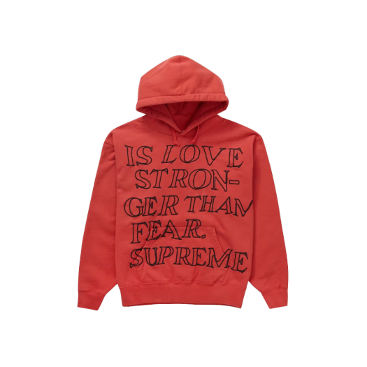 Supreme Stronger Than Fear Hooded Sweatshirt Burnt Red - 23SS