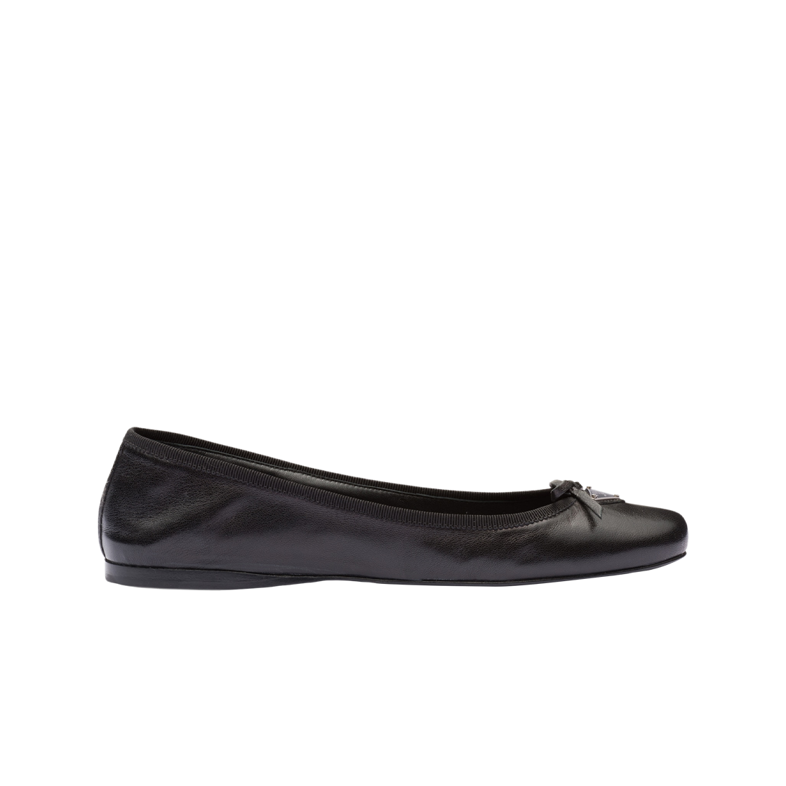(W) 프라다 나파 레더 발레리나 블랙((W) Prada Nappa Leather Ballerinas Black)