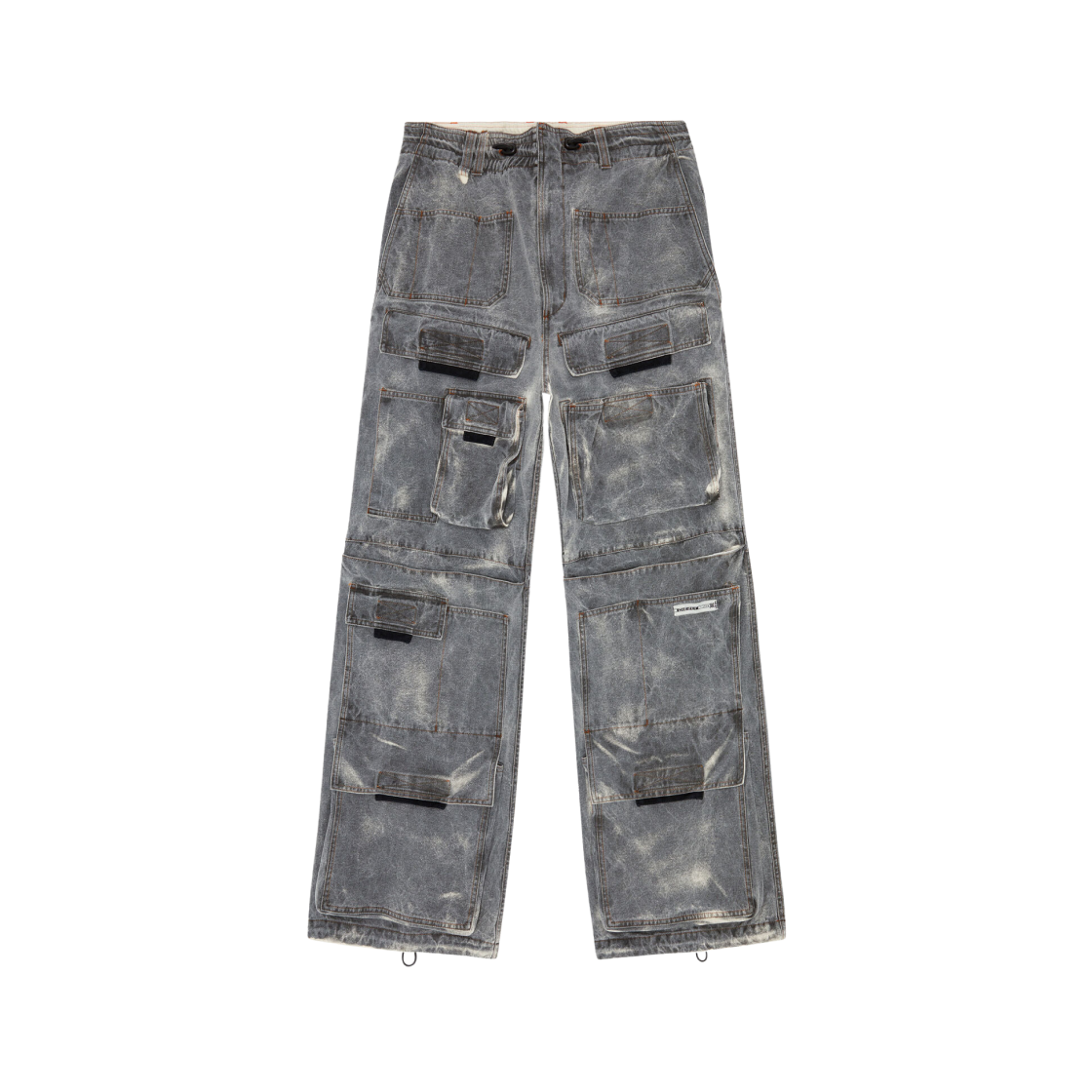 Diesel P-Onlypocket Cargo Pants in Sprayed Cotton Canvas Dark Grey 상세 이미지 1