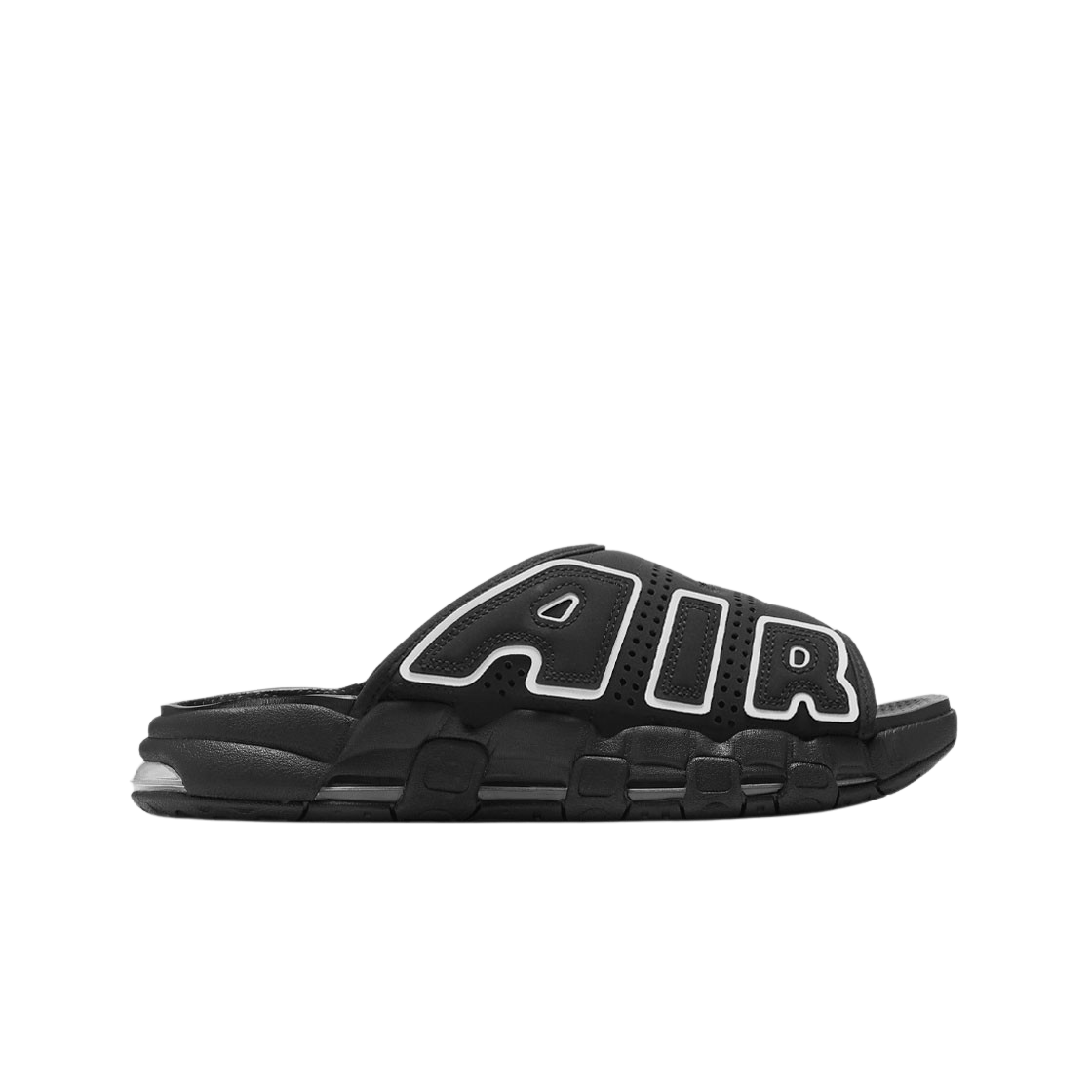 나이키 에어 모어 업템포 슬라이드 블랙 화이트(Nike Air More Uptempo Slide Black White)