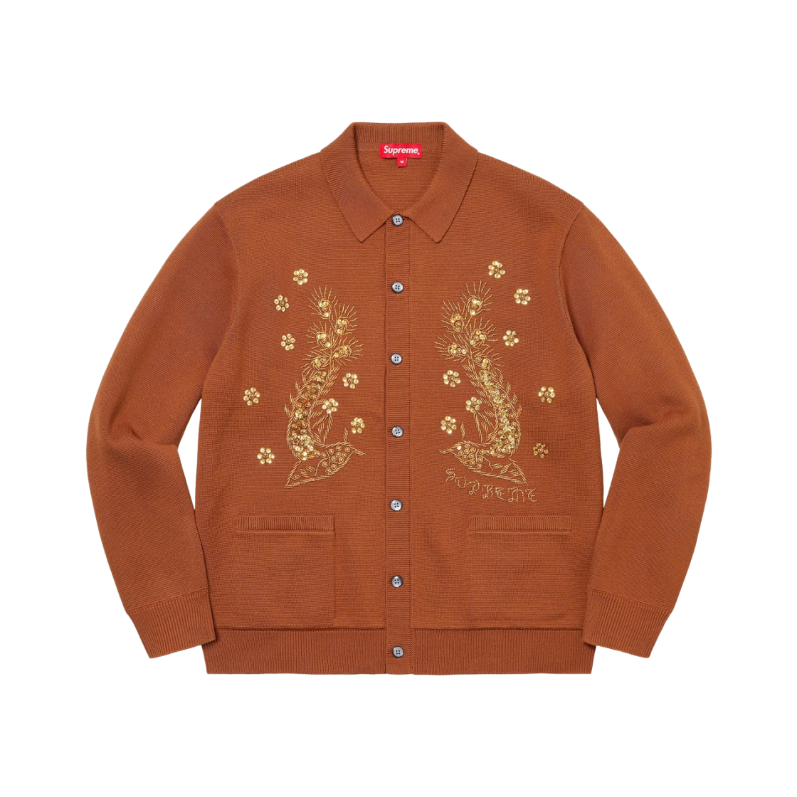 Supreme Beaded Applique Cardigan Rust - 23SS 상세 이미지 1