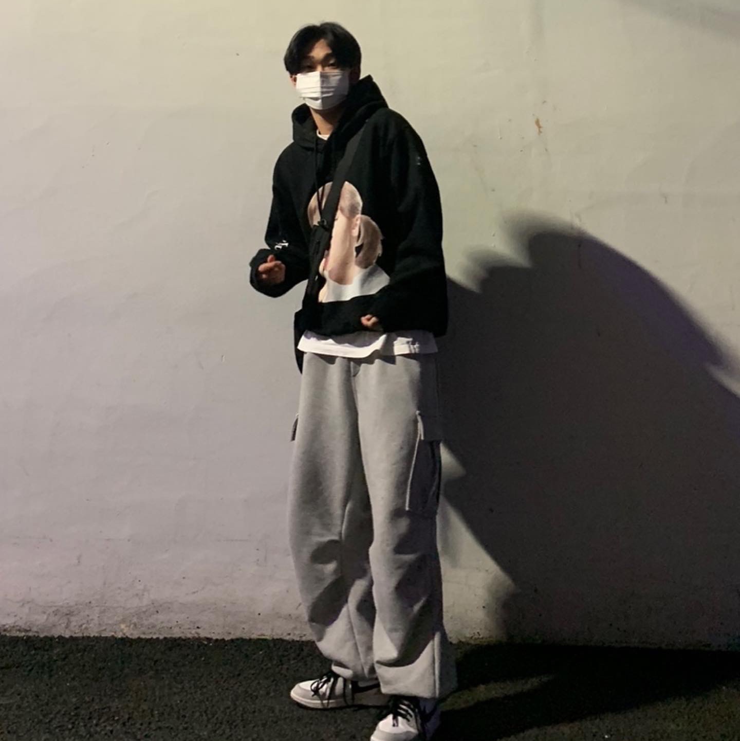 (W) Jordan 1 Mid Grey Fog 착용 스타일
