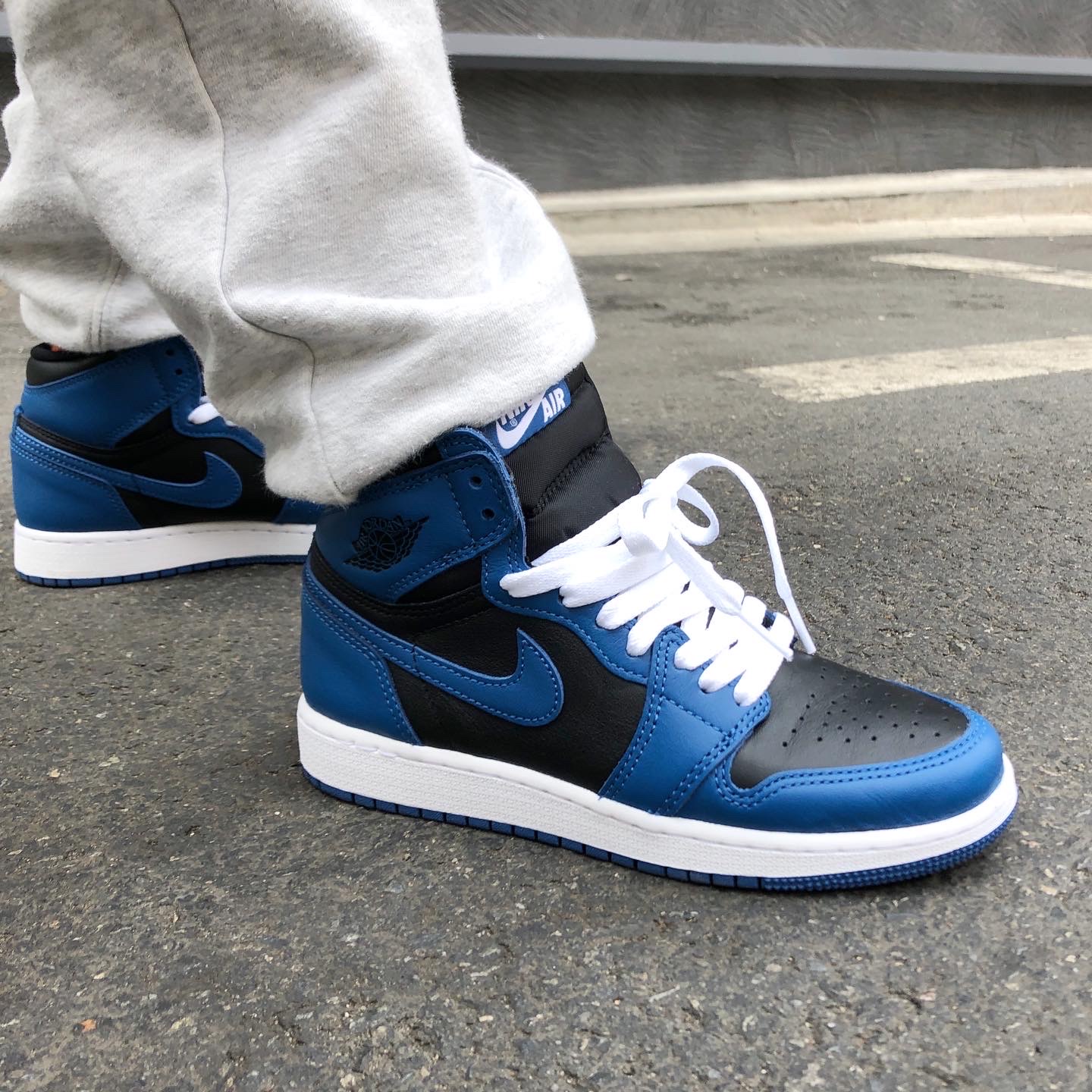 (GS) Jordan 1 Retro High OG Dark Marina Blue 착용 스타일