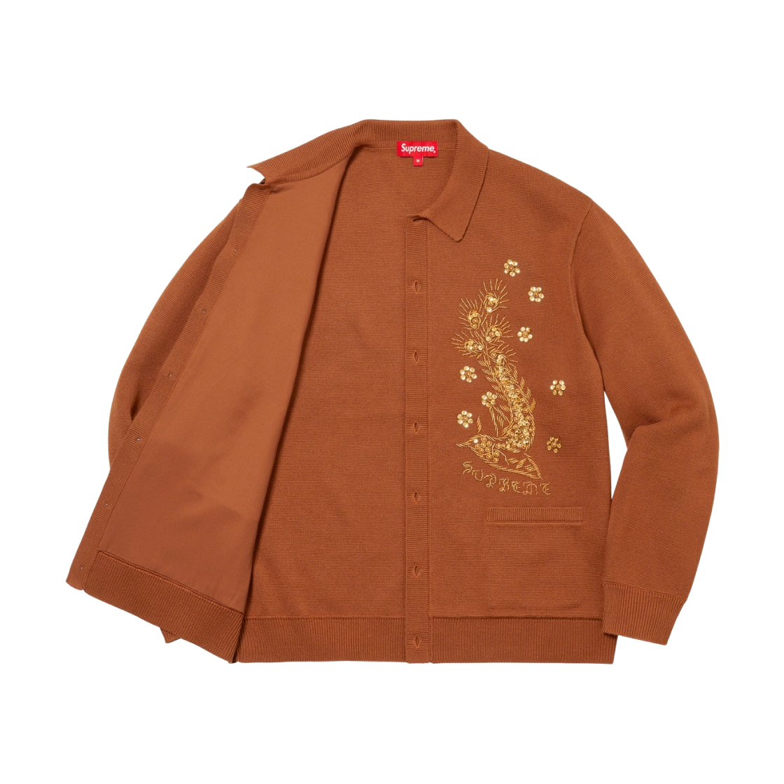 Supreme Beaded Applique Cardigan Rust - 23SS 상세 이미지 2