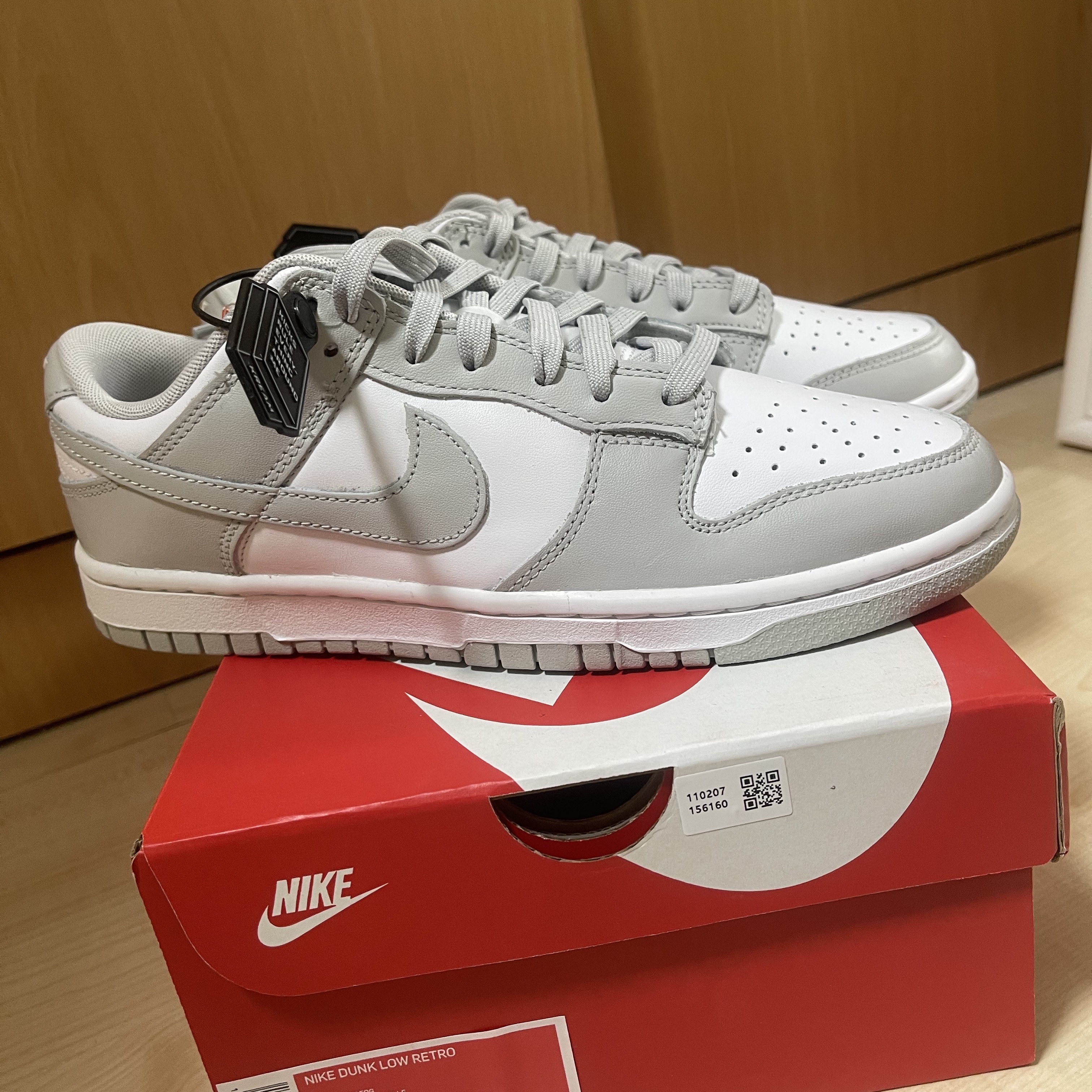 Nike Dunk Low Retro Grey Fog, Nike Dunk Low Retro Black 착용 스타일 - 1