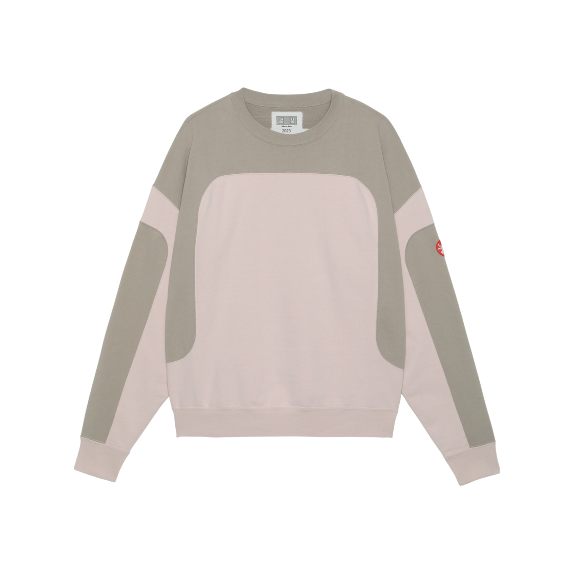 Cav Empt Curved Switch Crew Neck Grey Pink - 23SS 상세 이미지 1