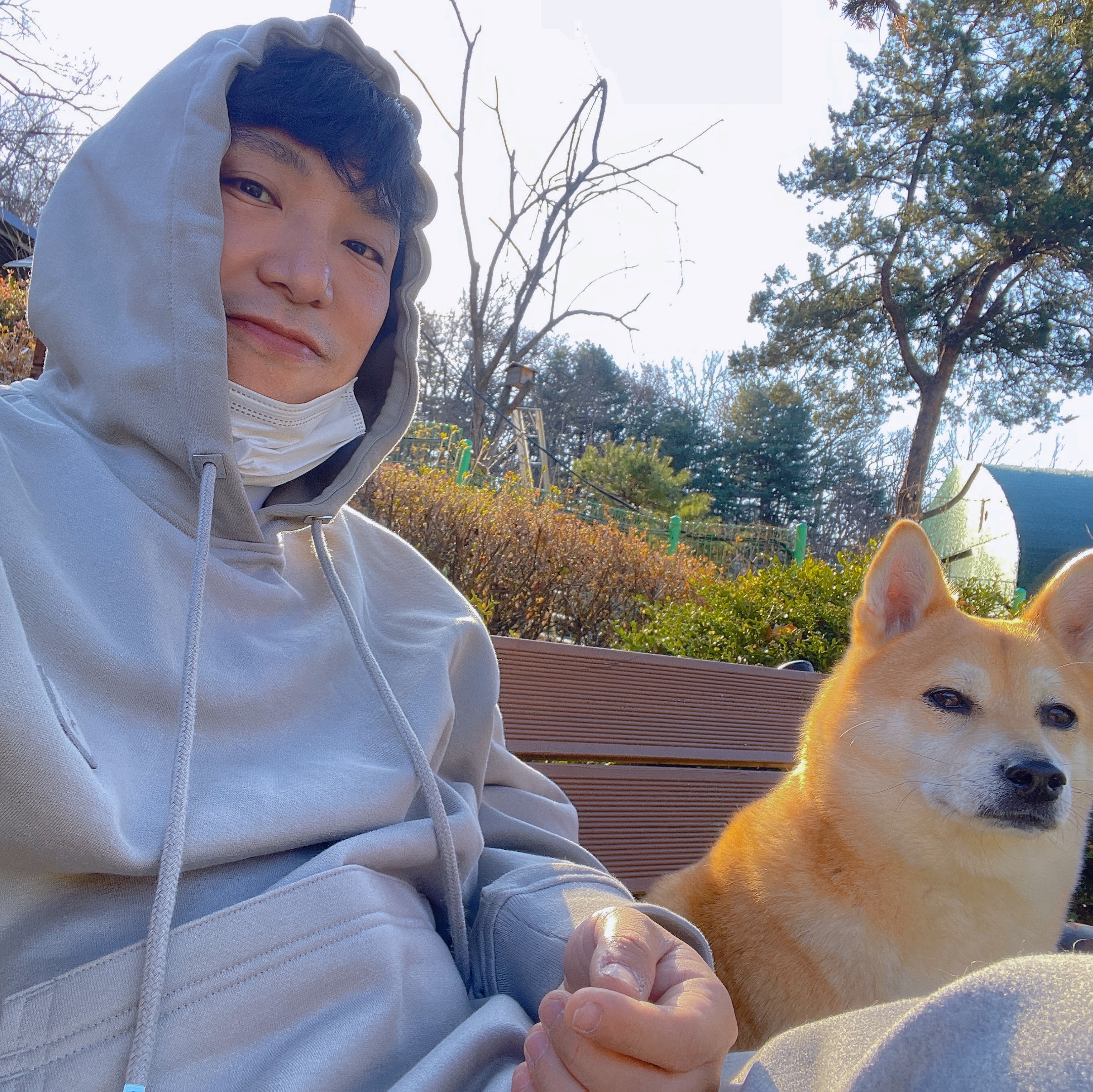 Wooyoungmi Feather Back Logo Hooded Sweatshirt Grey - 23SS 착용 스타일 - 2