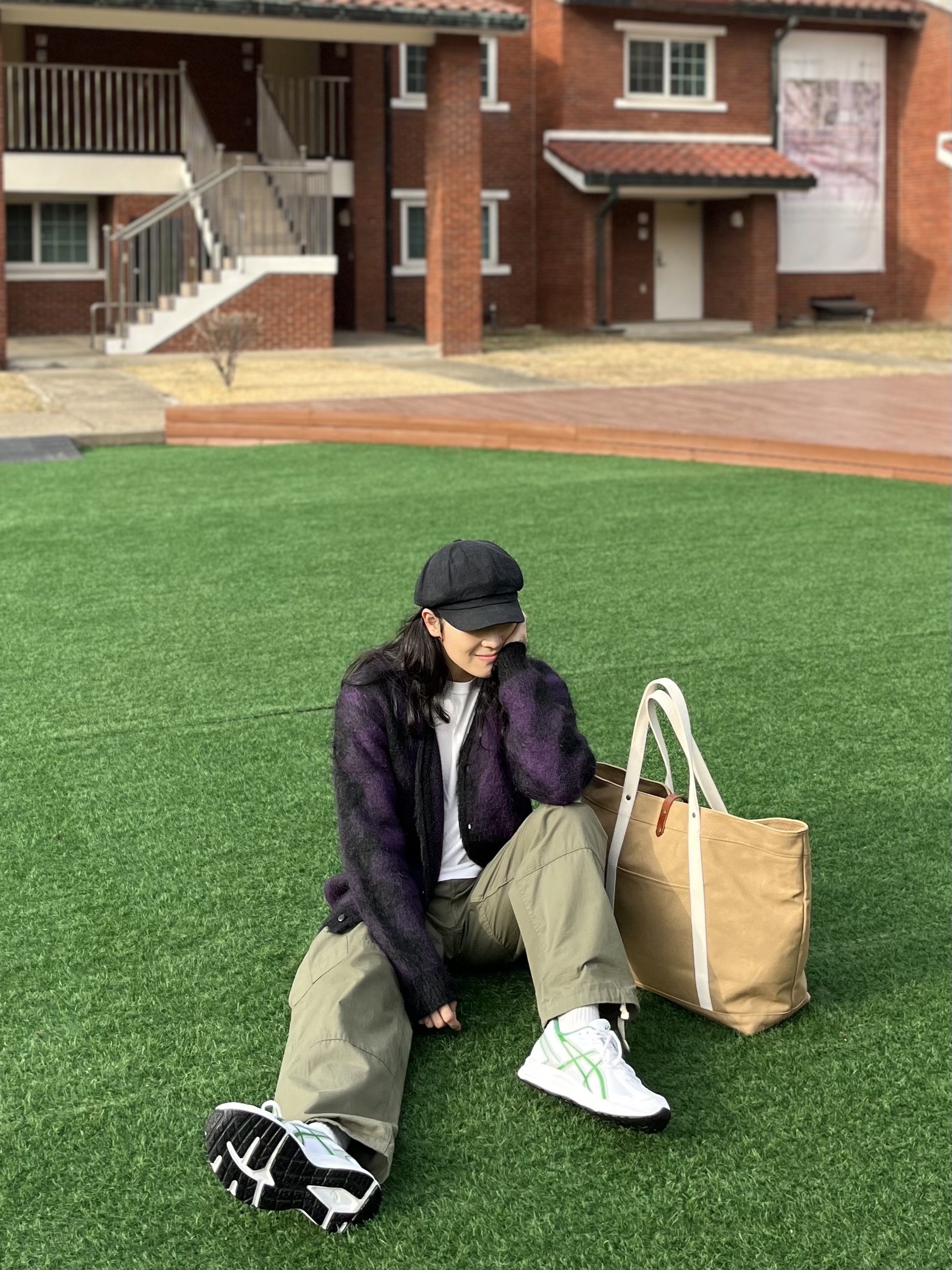 Needles Mohair Cardigan Diamond Charcoal, Asics Jog 100 S White Green - 2E Wide 착용 스타일 - 1