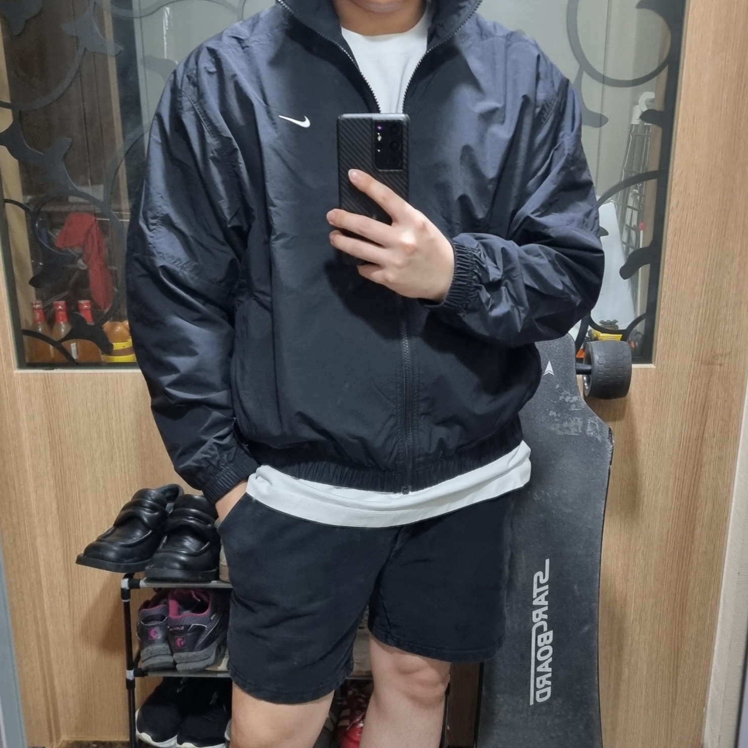 Nike NRG Solo Swoosh Woven Track Jacket Black - Asia 착용 스타일 - 1