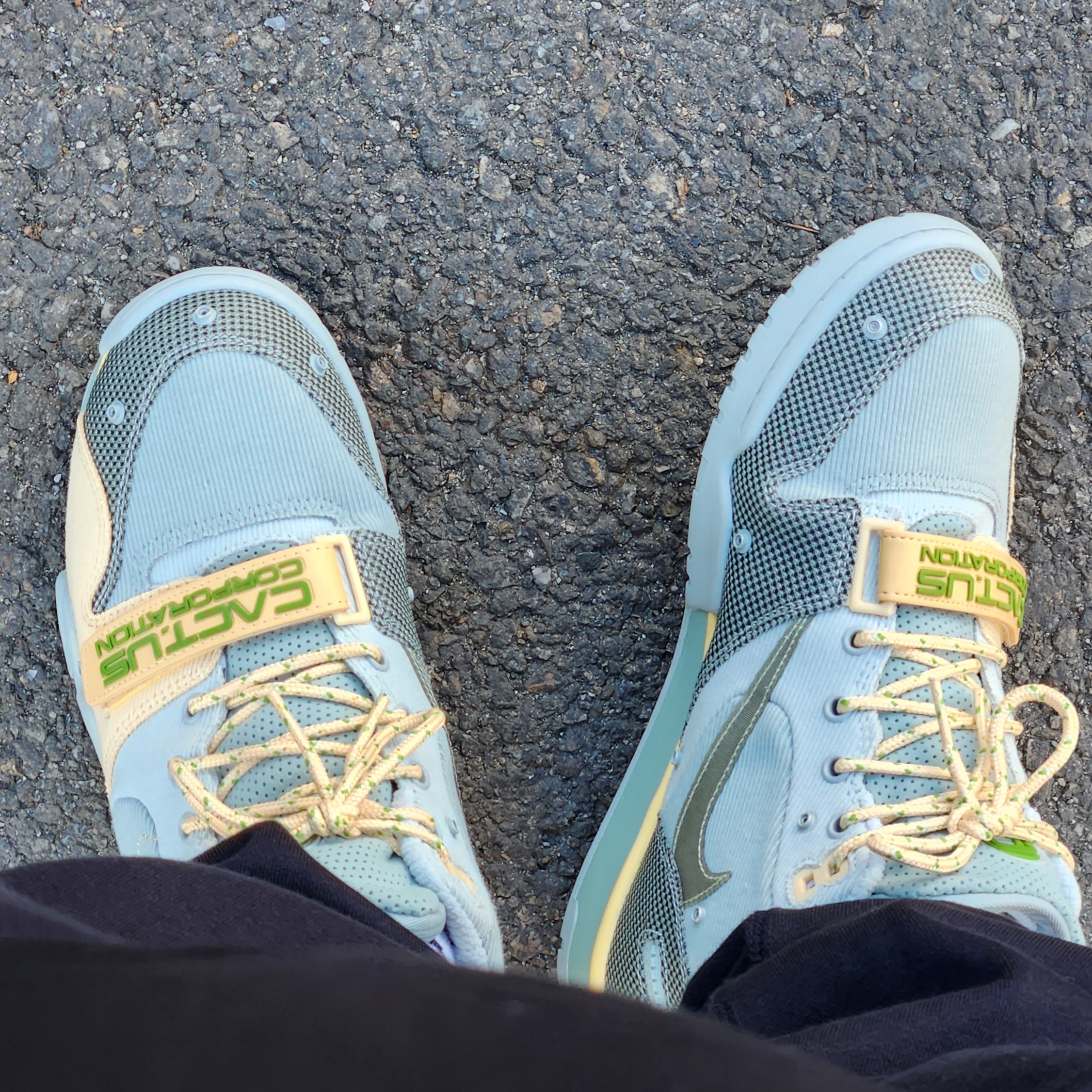Nike x Travis Scott Nike Air Trainer 1 Grey Haze and Dusty Sage 착용 스타일 - 2