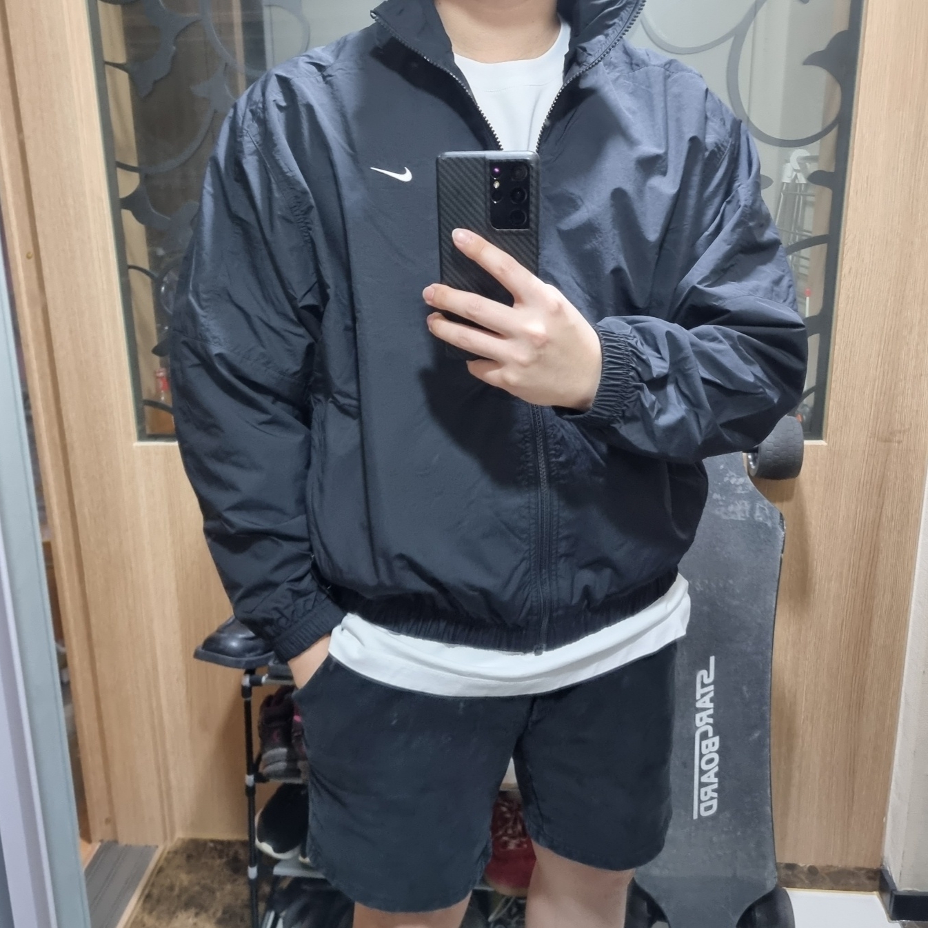 Nike NRG Solo Swoosh Woven Track Jacket Black - Asia 착용 스타일 - 2