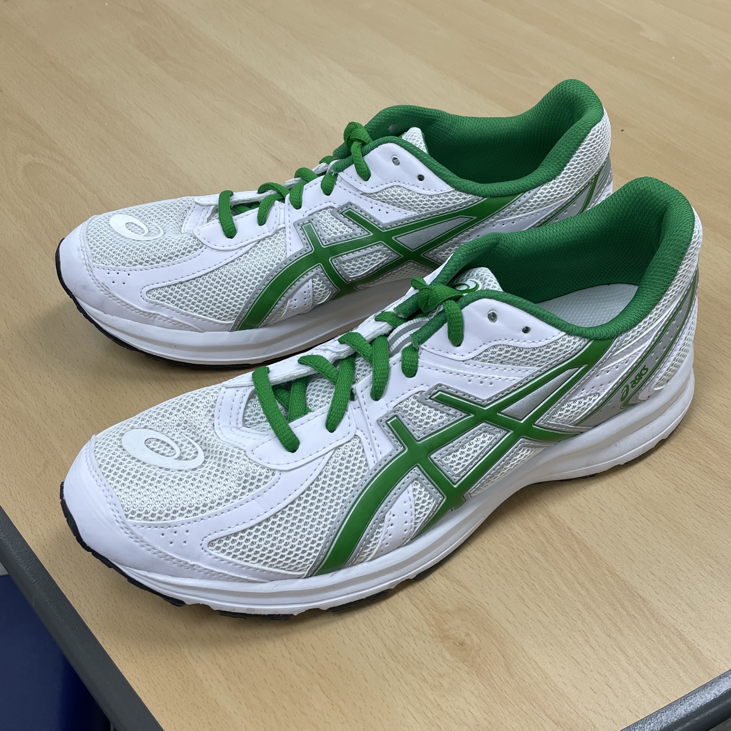 Asics Jog 100 S White Green - 2E Wide 착용 스타일 - 2