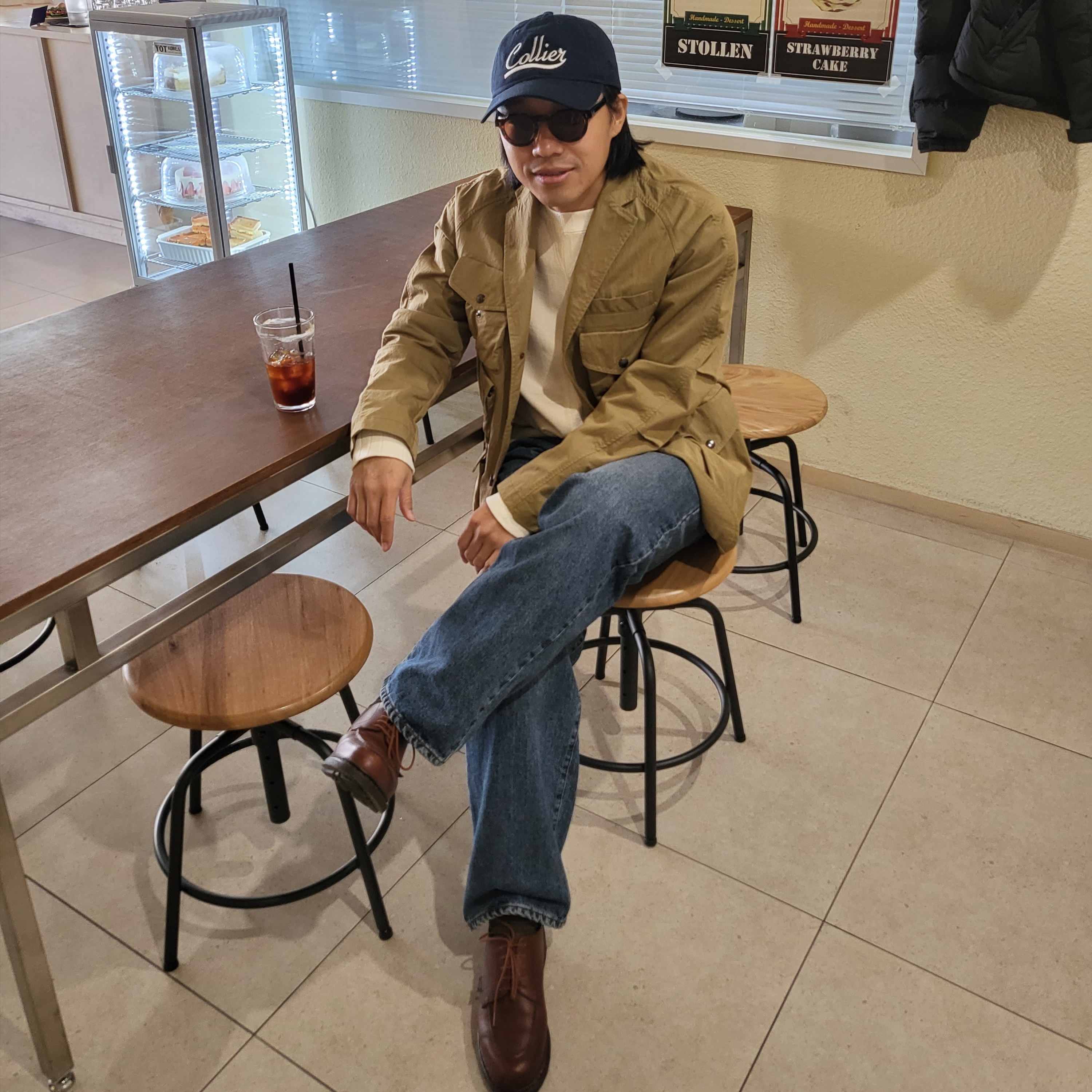 Paraboot Chambord Actem Lisse Cafe 착용 스타일 - 1