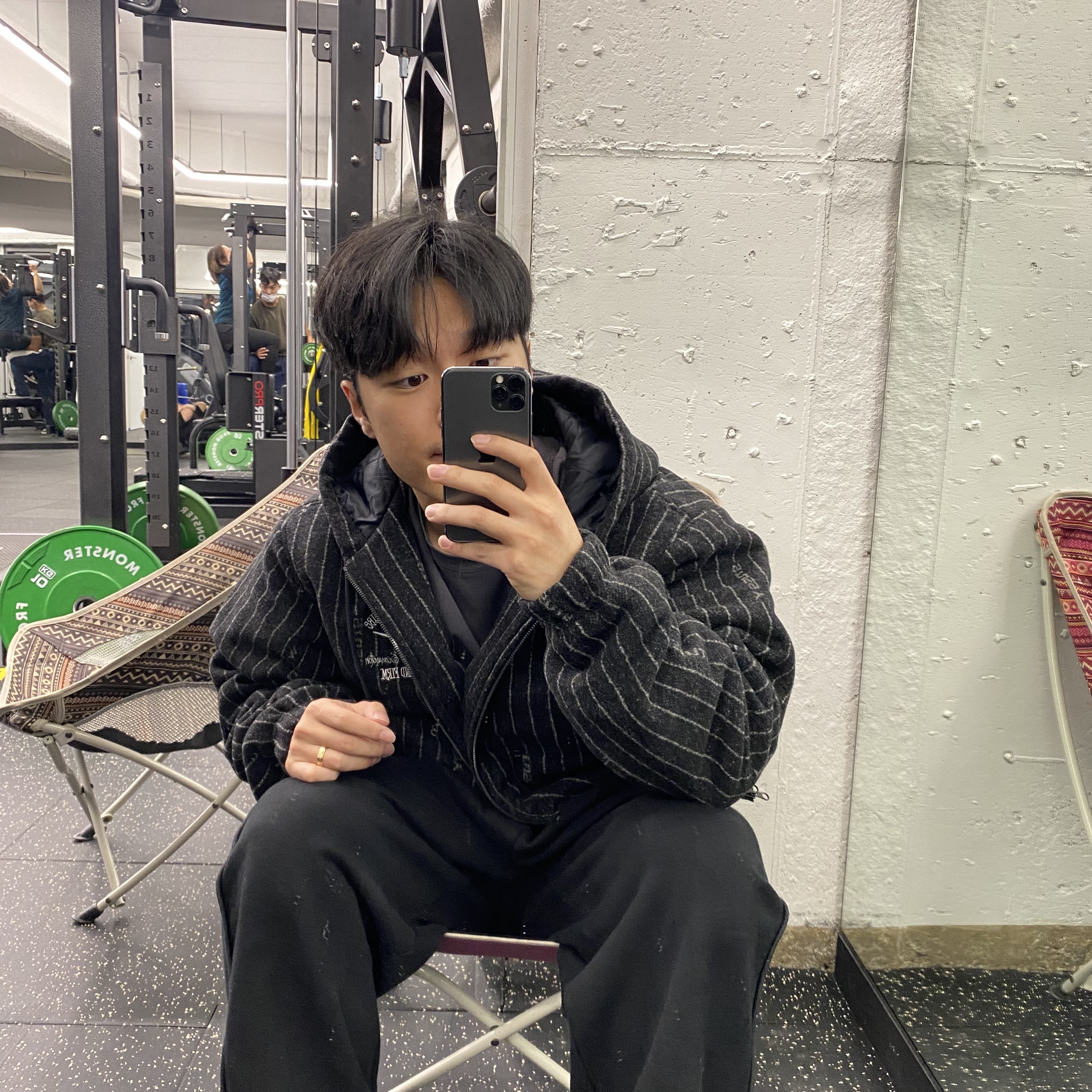 Nike x Stussy NRG Striped Wool Jacket Black (DR4023-010) 착용 스타일 - 2