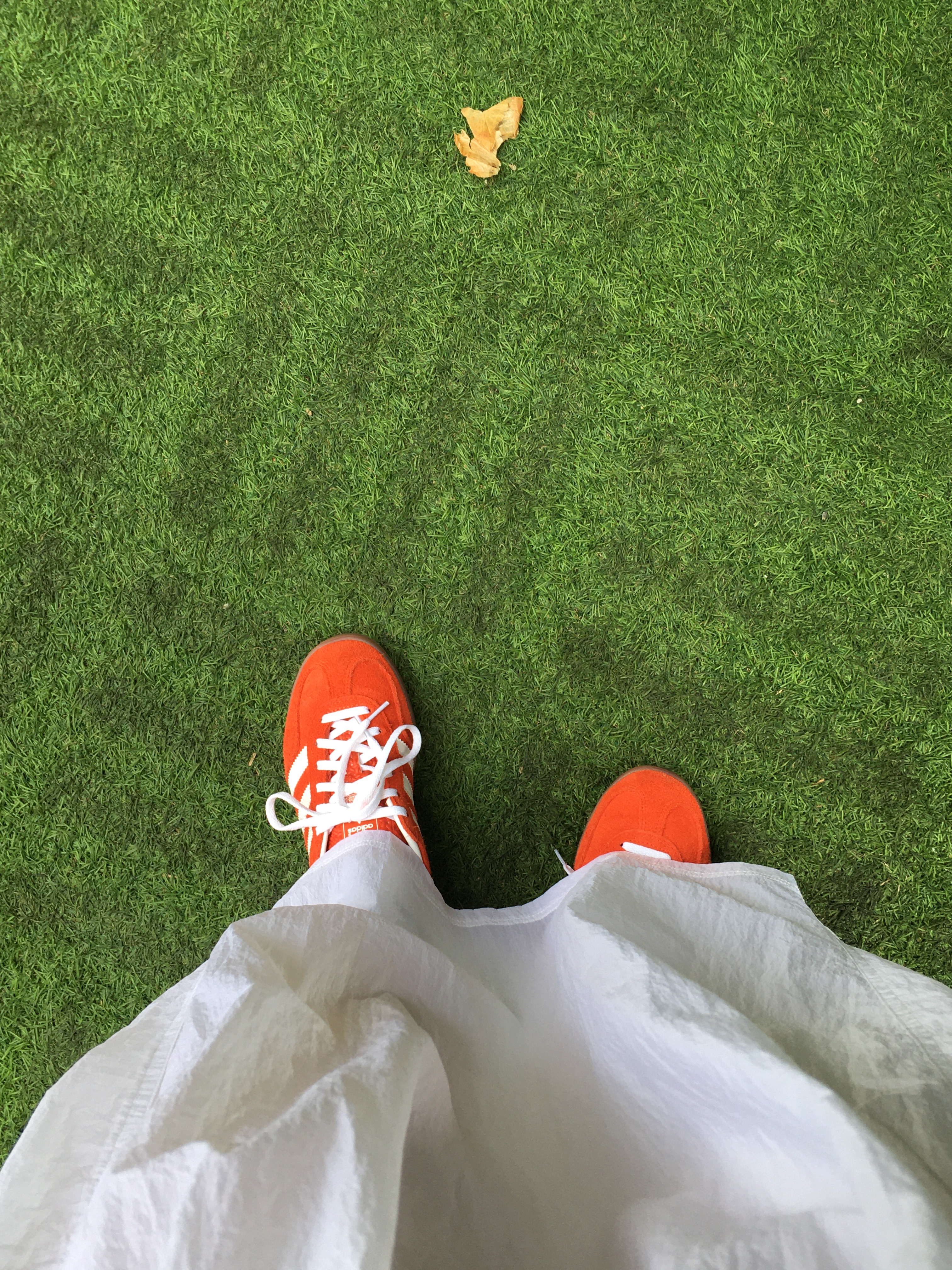 (W) Adidas Gazelle Indoor Bold Orange Cloud White 착용 스타일 - 1