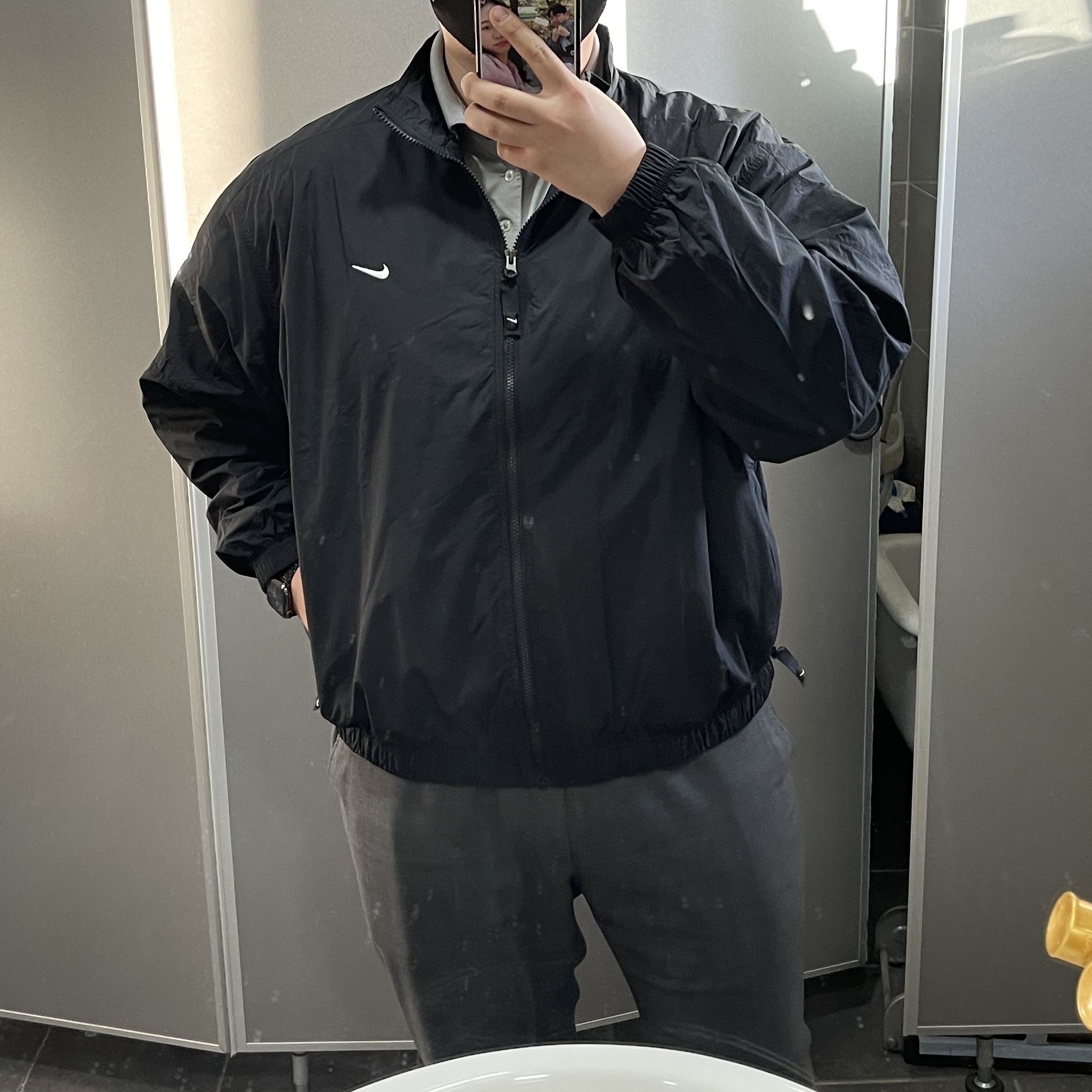 Nike NRG Solo Swoosh Woven Track Jacket Black - US/EU 착용 스타일 - 2