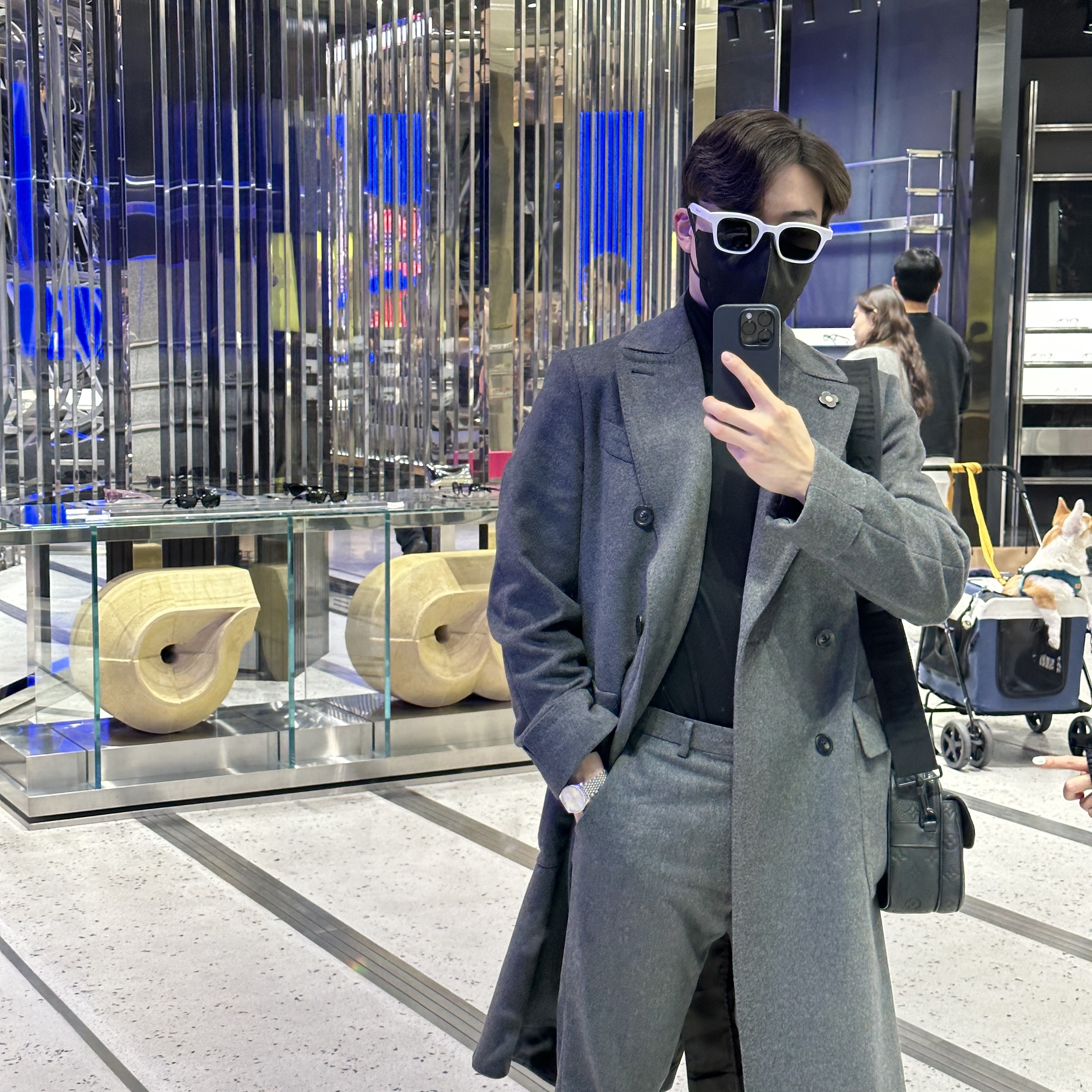 Gentle Monster x Maison Margiela MM007 White Black 착용 스타일