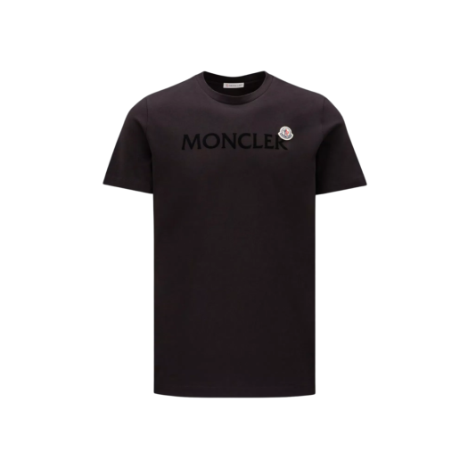 몽클레르 샤이니 그래픽 티셔츠 블랙 - 23SS